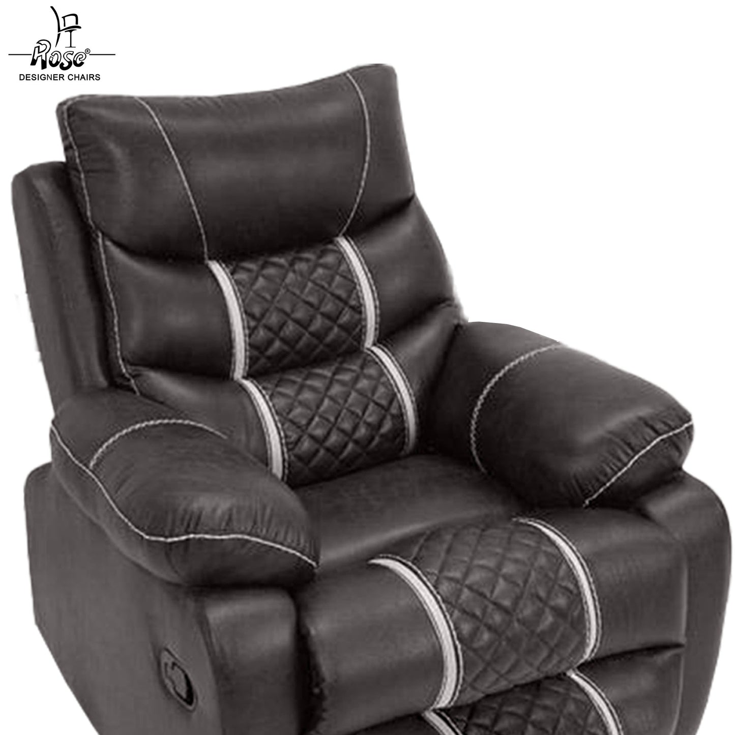 Rose Mexico one seater Recliner | RRR Recliner |Rocking, Revolving, and Reclining sofa ( Black )