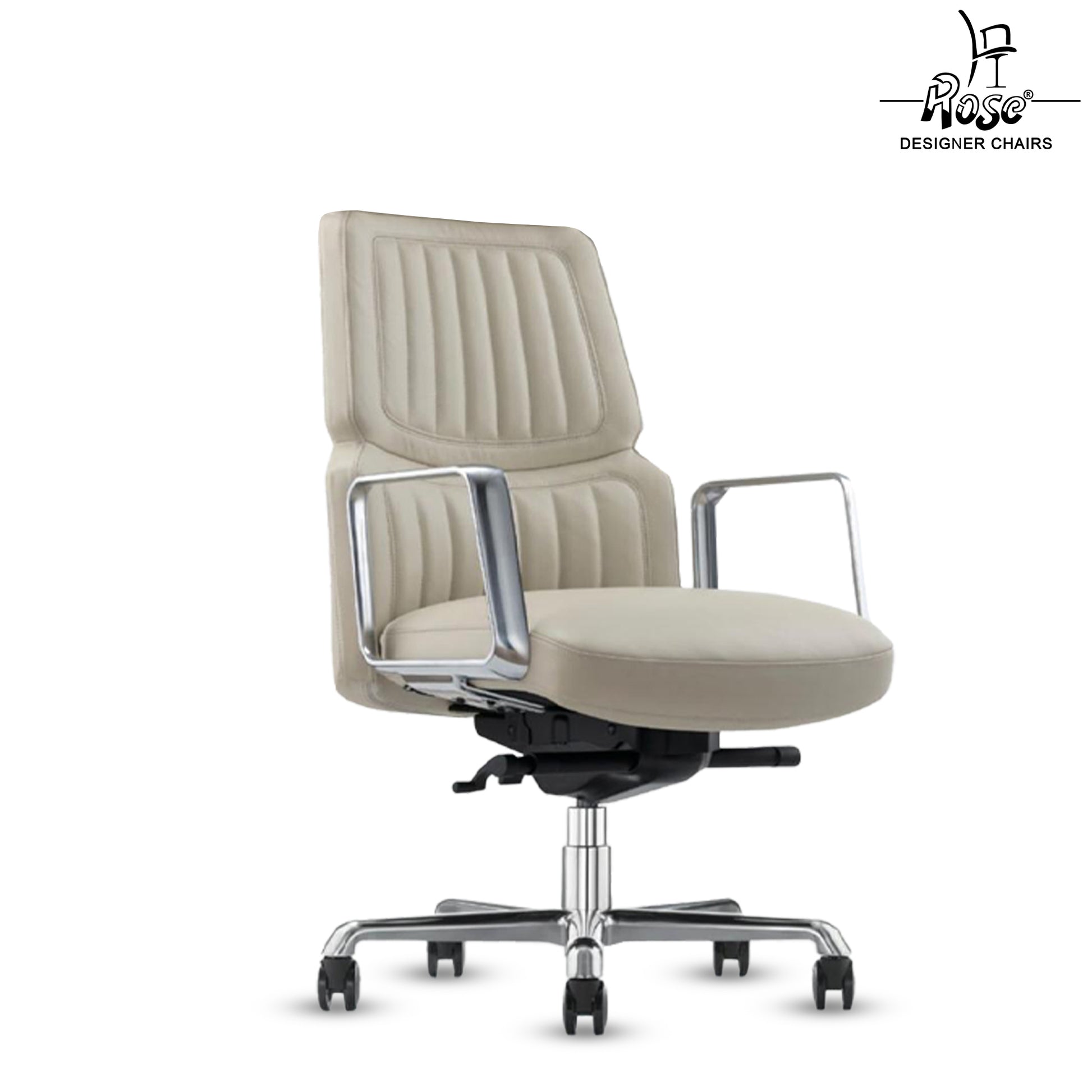 Rose Dhaka Luxurious High Back Chair (White)