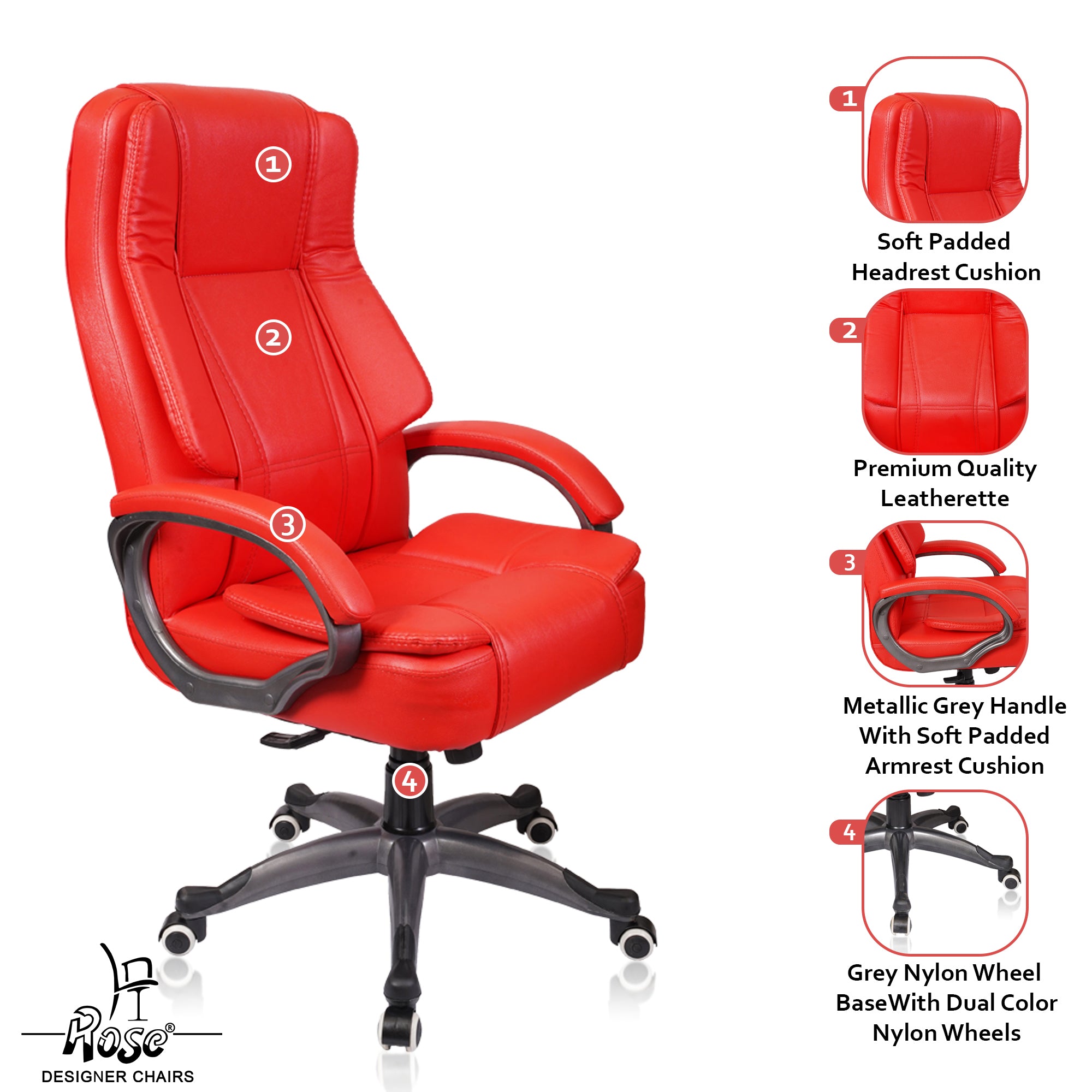 ROSE® SpaceX I HB Office Chair | Leatherette – Rose Designer Chairs