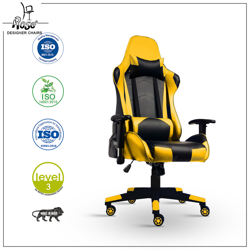 ROSE® Up Gaming with Multi-Functional Ergonomic Gaming Chair (Yellow)