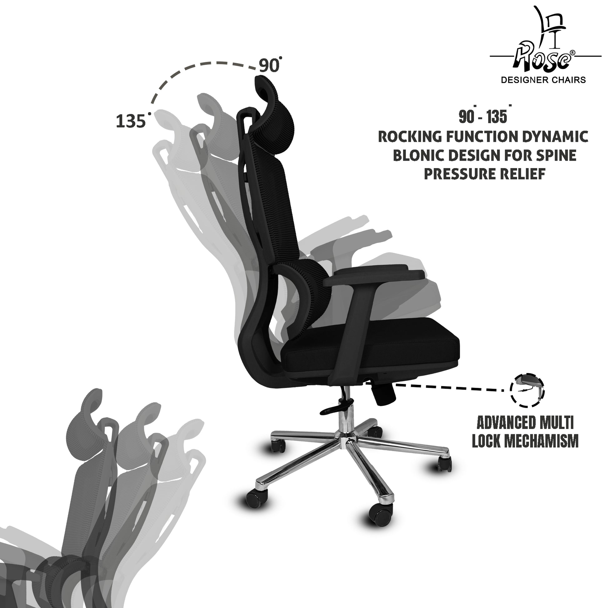  Canary Premium Ergonomic Office Chair(Black Set of 1) Features