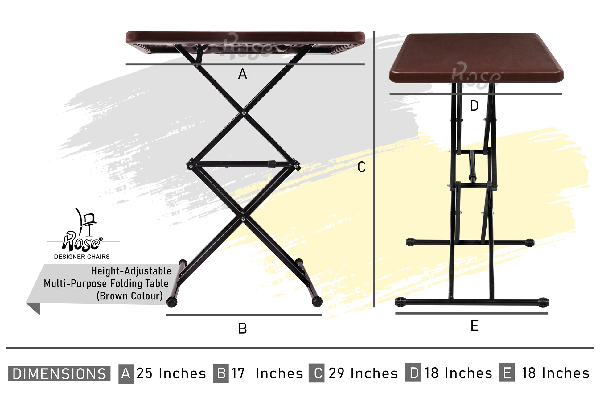 Multi-Purpose Laptop Table(Brown) Set of 1 Diamesion 2