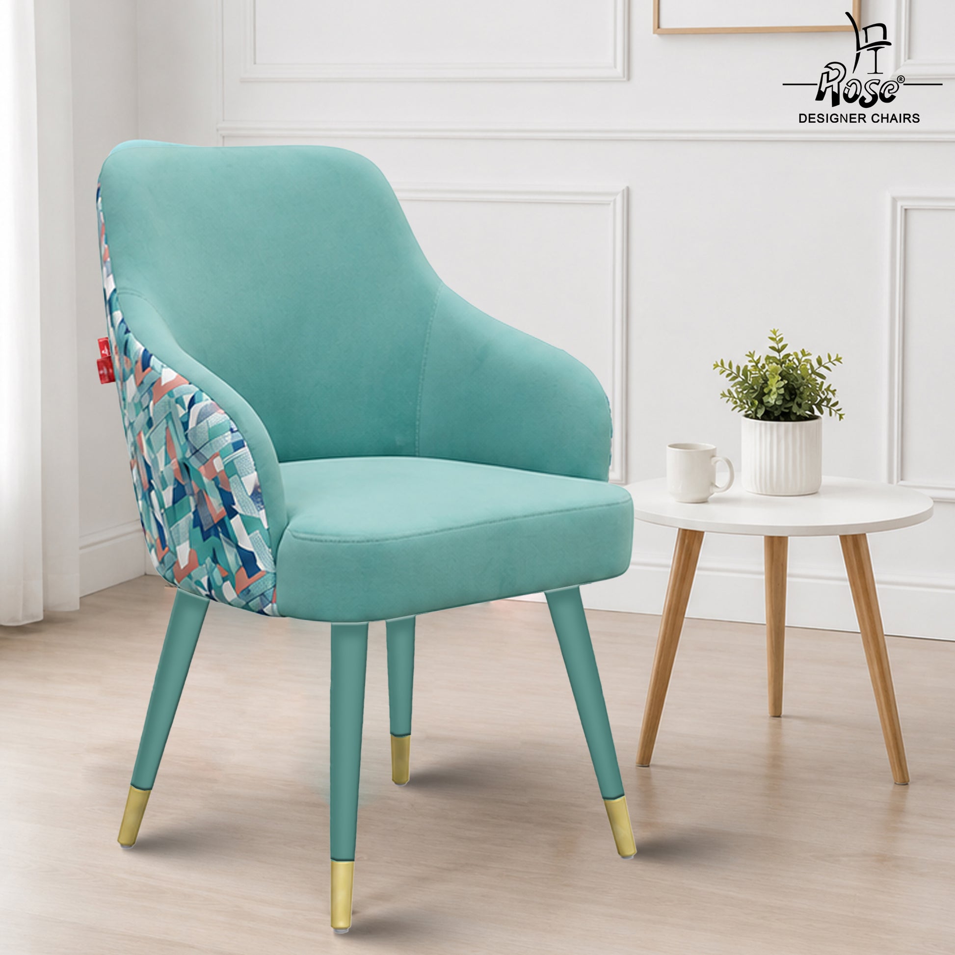  Paul Modern Upholstered Accent Dining Chair(Ocean Blue) Set of 1 Bg Img