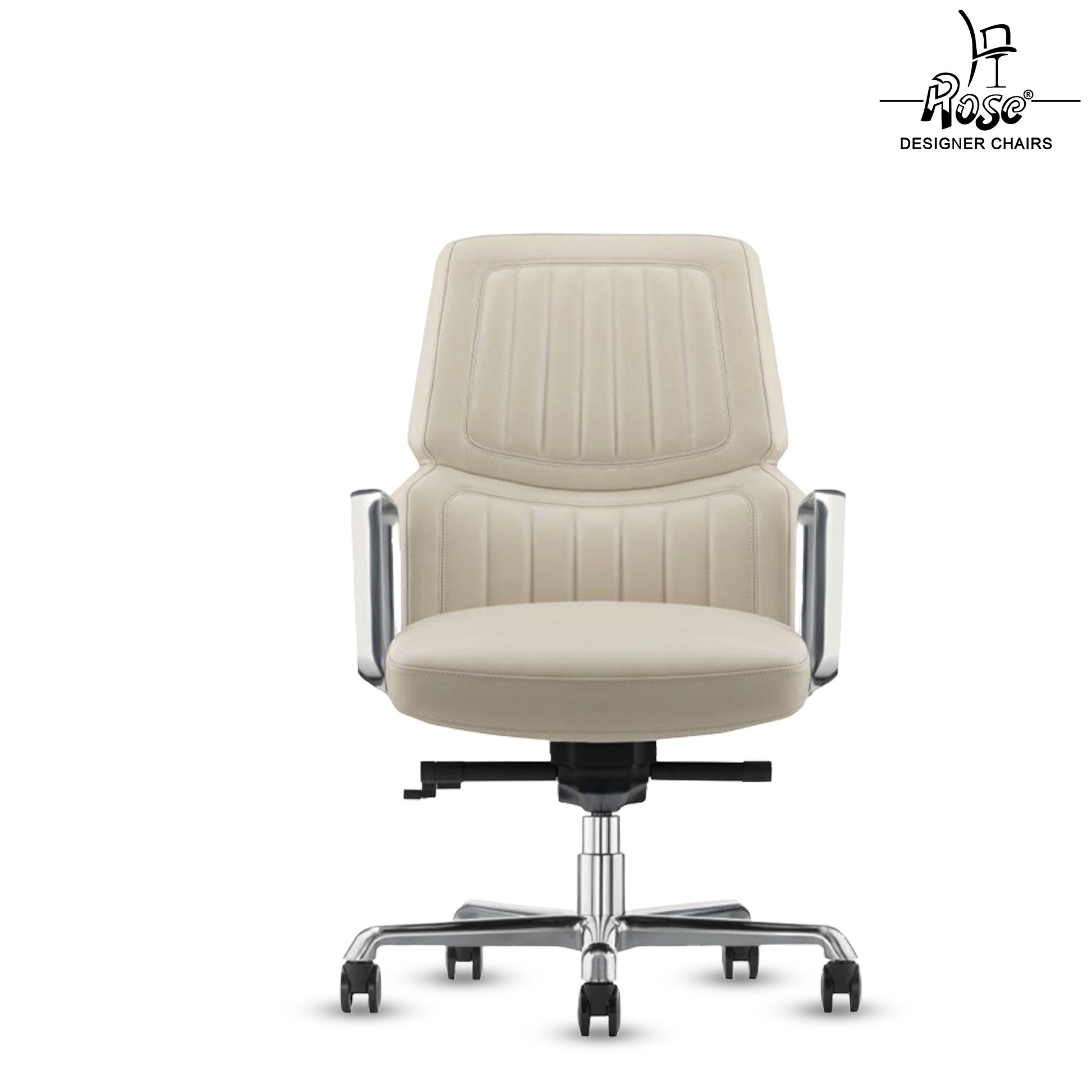 Rose Dhaka Luxurious High Back Chair (White)