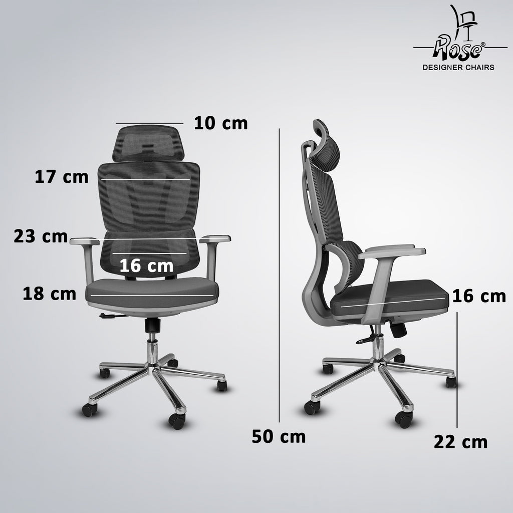  Canary Premium Ergonomic Office Chair(Gre Set of 1) Dimensions