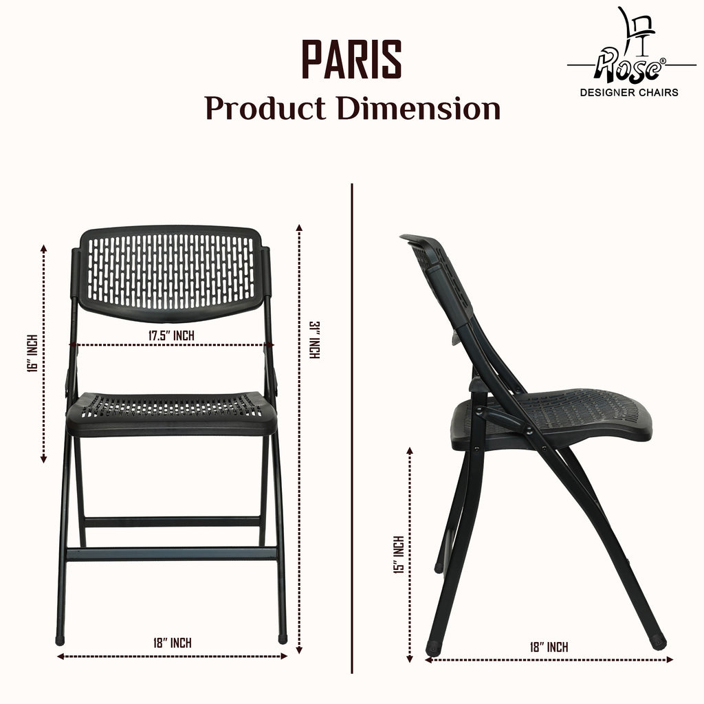 ROSE® Paris Folding Chair for Home | Lightweight, Portable, Balcony, Garden, Camping Chair | Indoor Outdoor Chair | Restaurant Chair