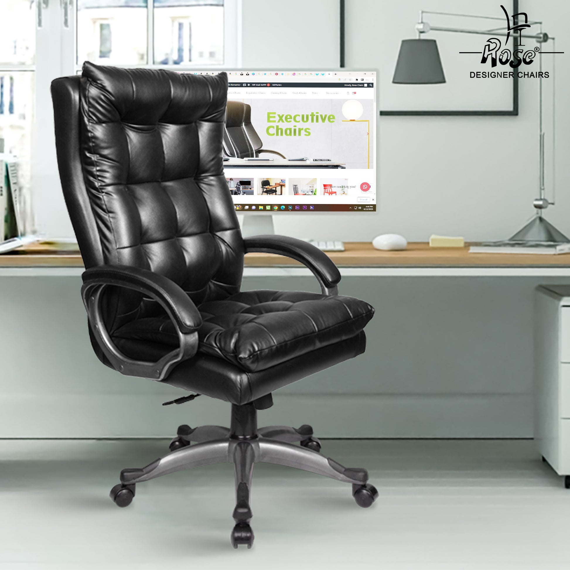 ROSE®Diana Leatherette Executive High Back Chair