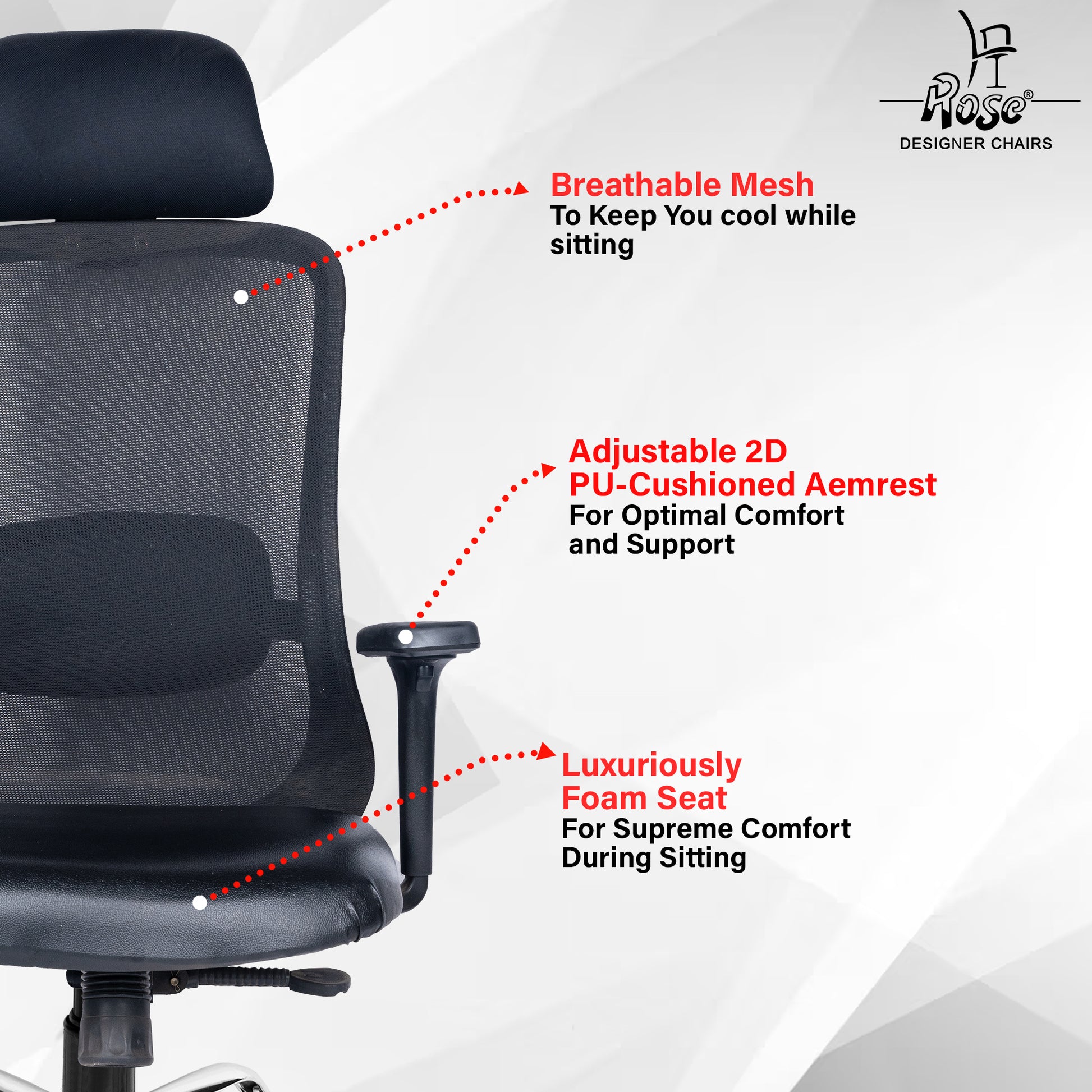 ROSE® Hauwk High Back Office Chair