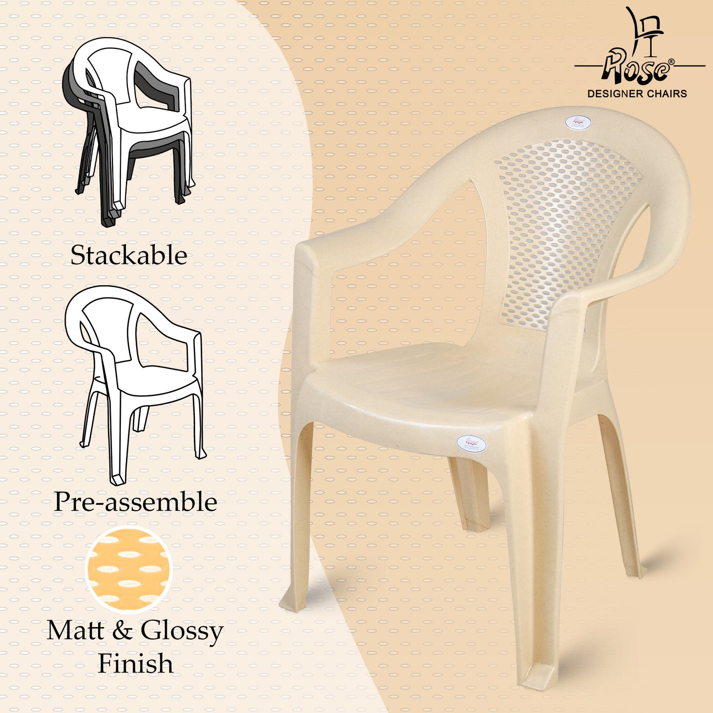ROSE® Barry Plastic Chair | Indoor Outdoor Chair