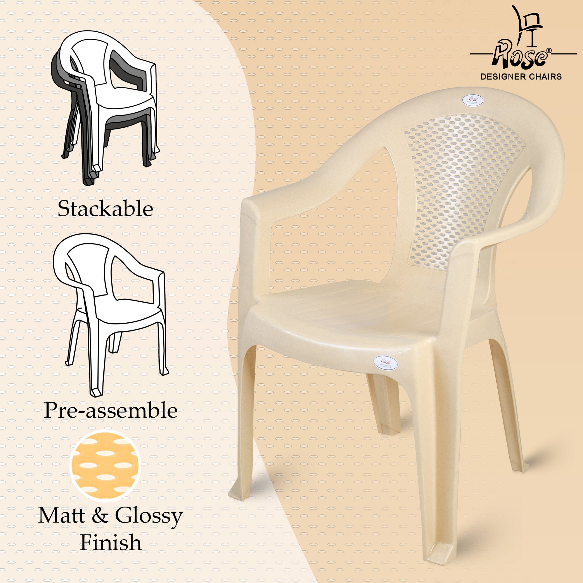 ROSE® Barry Plastic Chair | Indoor Outdoor Chair