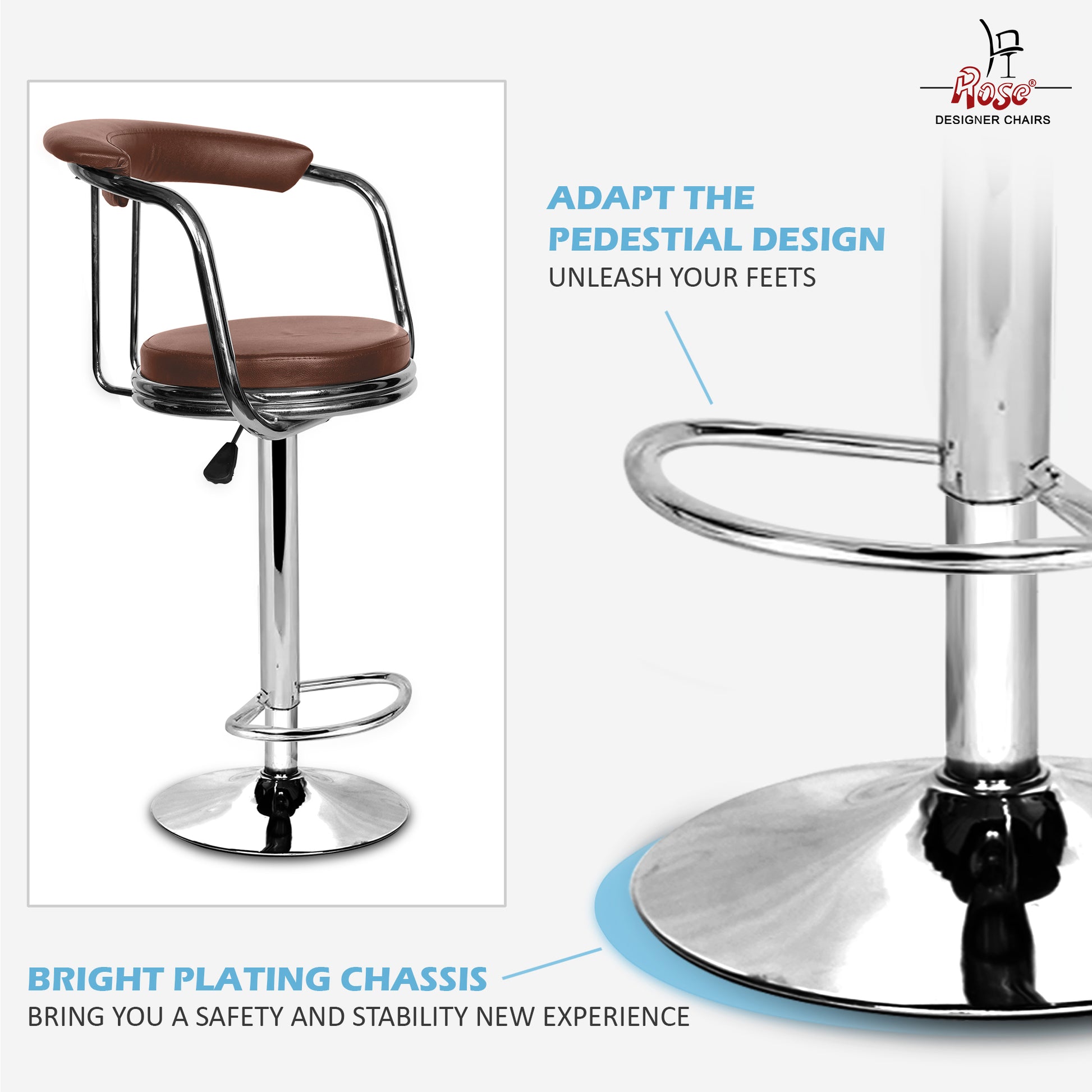 Kiya brown bar stool set of 2 features 3