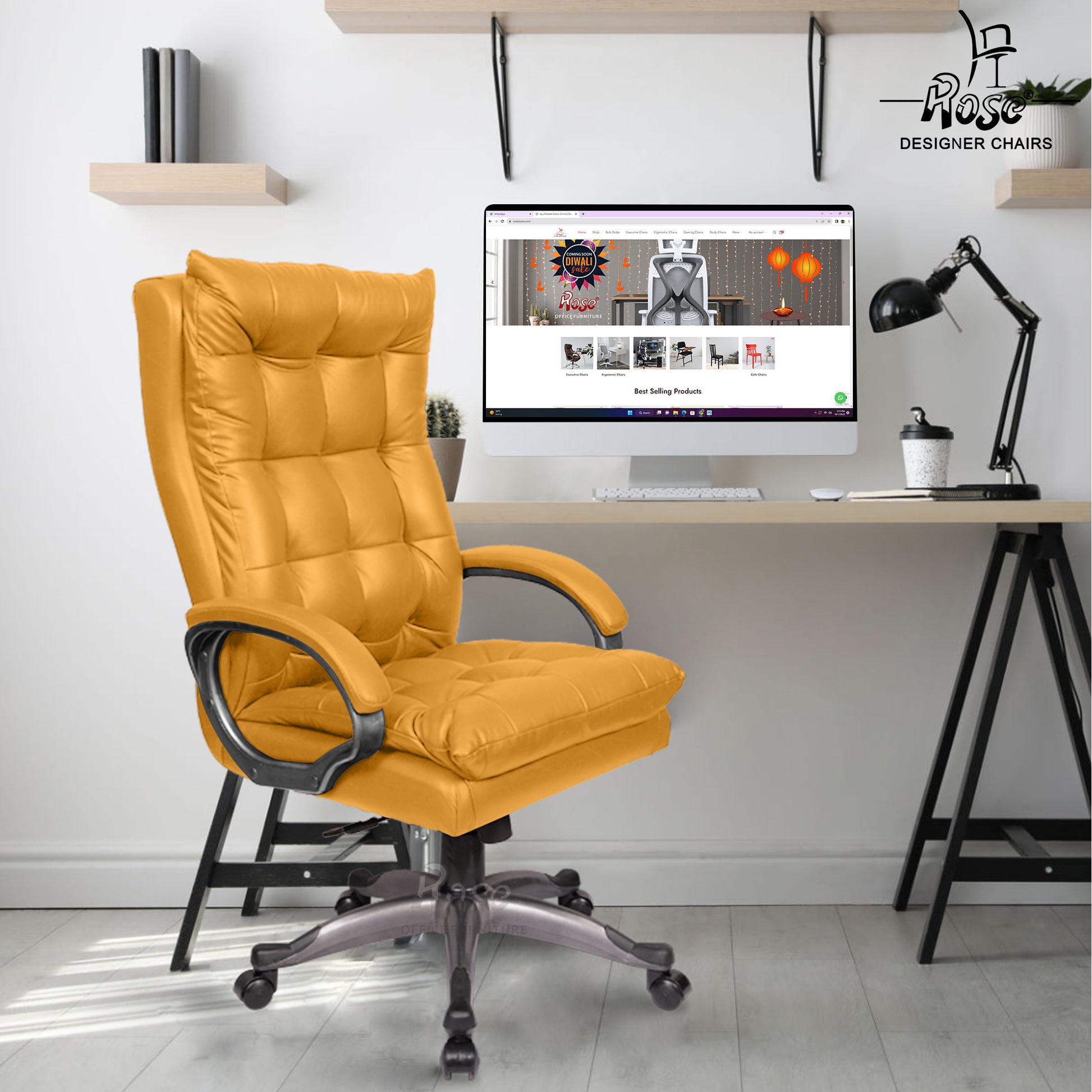 ROSE®Diana Leatherette Executive High Back Chair