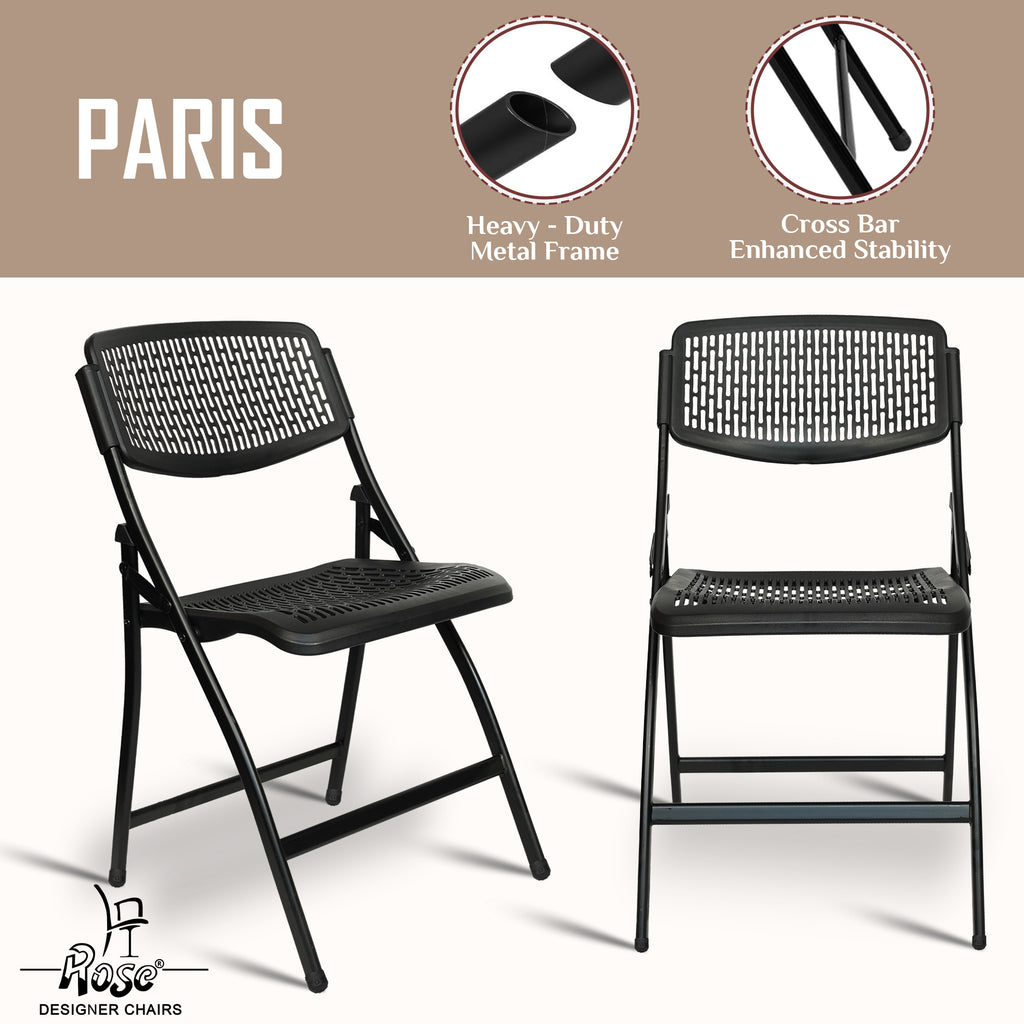 ROSE® Paris Folding Chair for Home | Lightweight, Portable, Balcony, Garden, Camping Chair | Indoor Outdoor Chair | Restaurant Chair