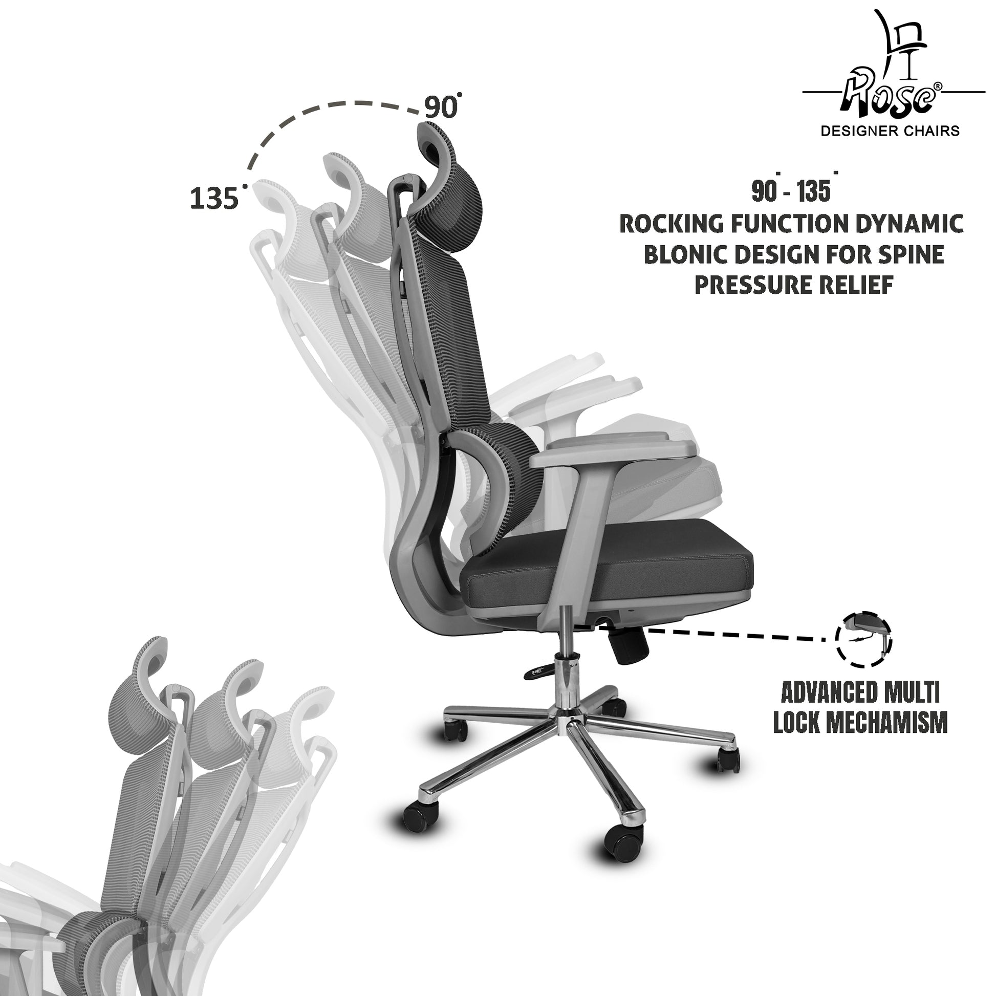  Canary Premium Ergonomic Office Chair(Gre Set of 1) Features