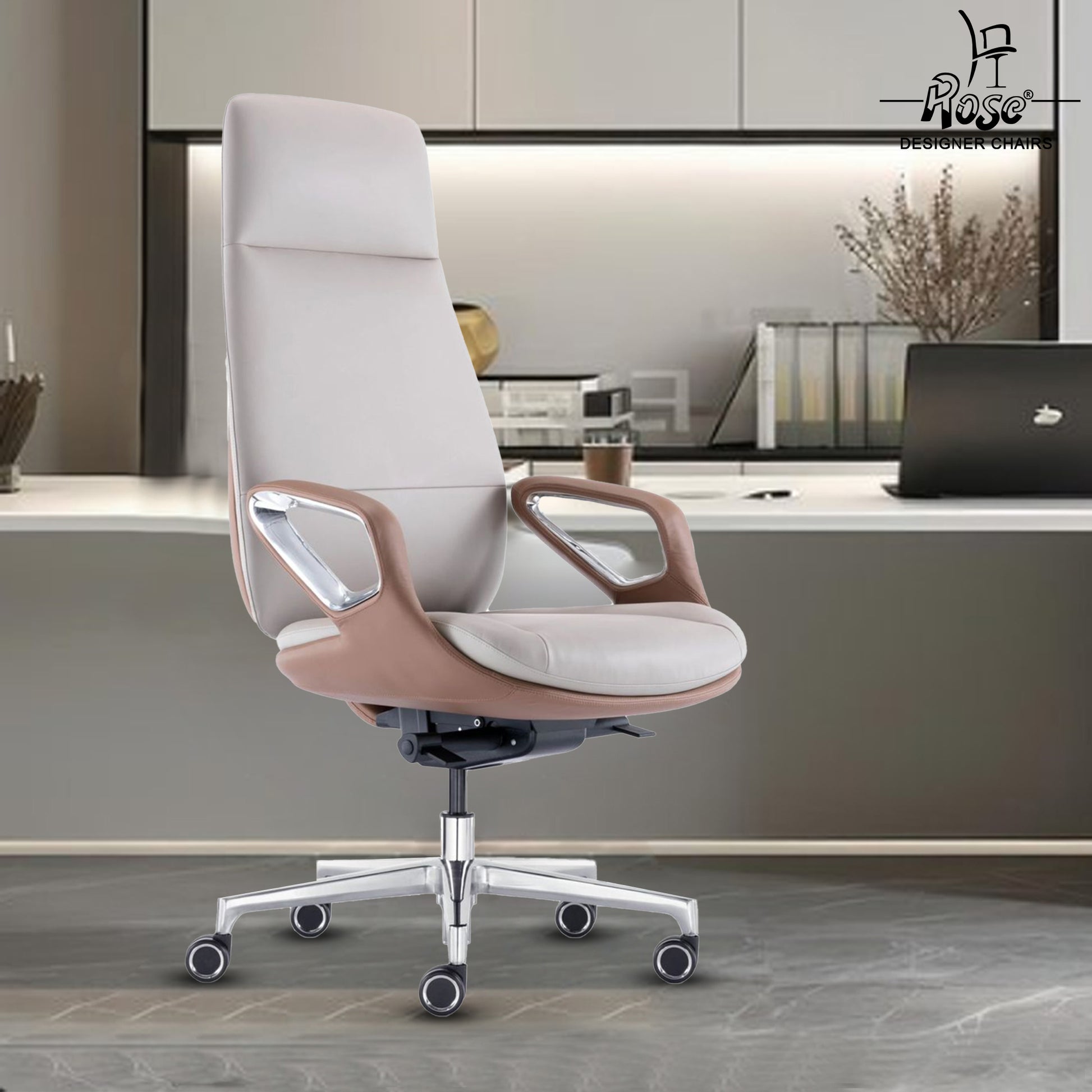 Rose Oriva Luxurious High Back Chair (White)