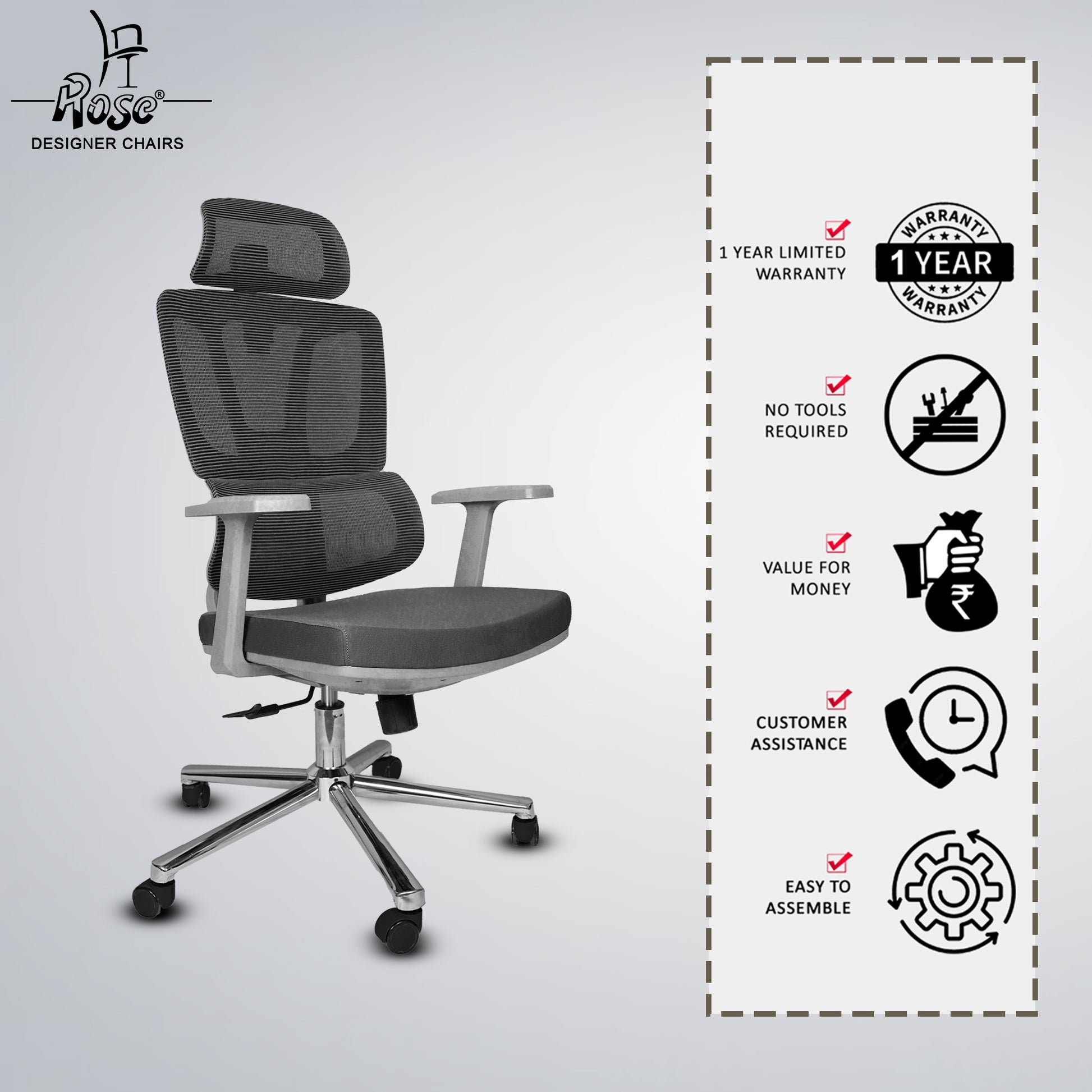  Canary Premium Ergonomic Office Chair(Gre Set of 1) Services