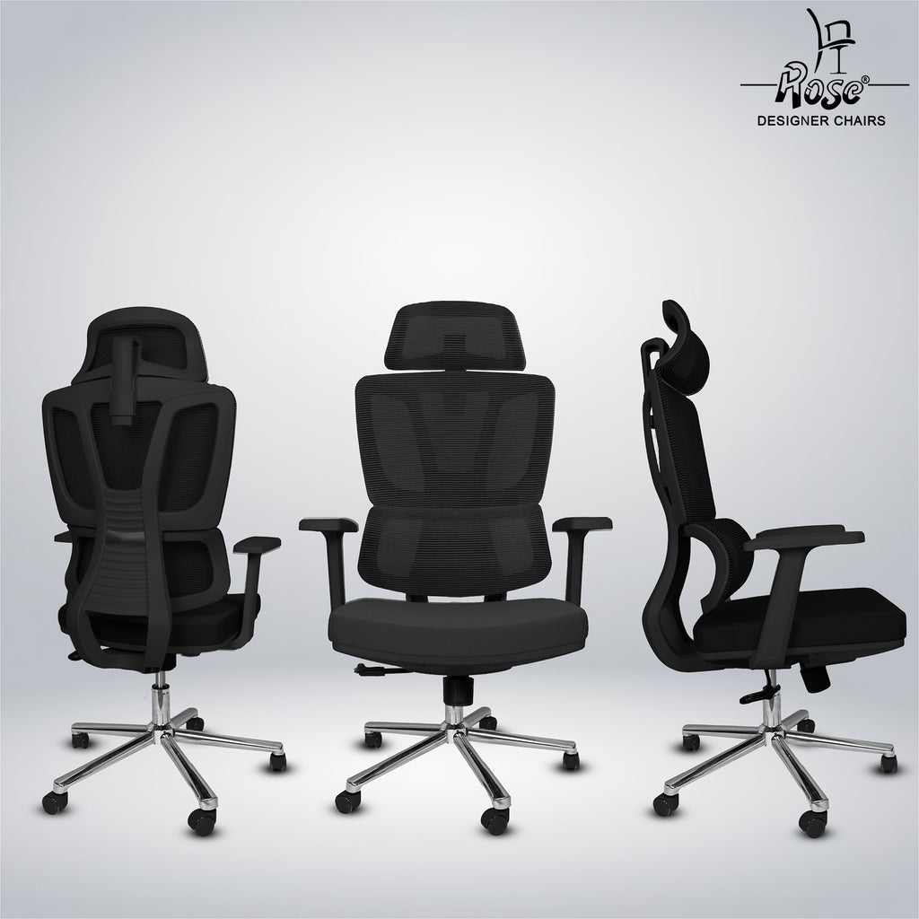  Canary Premium Ergonomic Office Chair(Black Set of 1) Multiangle