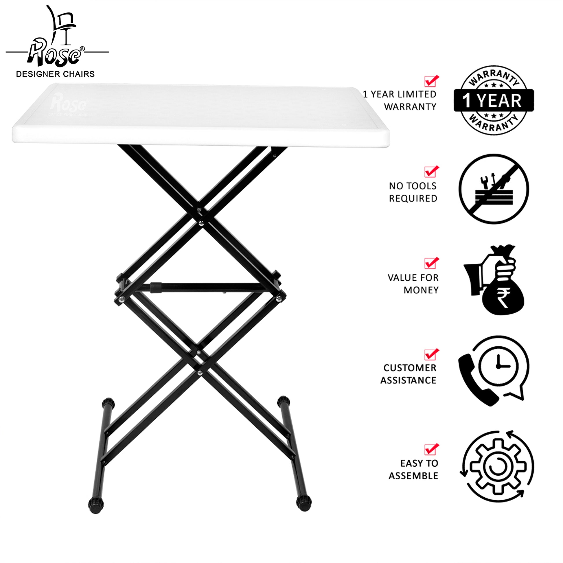 Multi-Purpose Laptop Table(White) Set of 1 Service 2