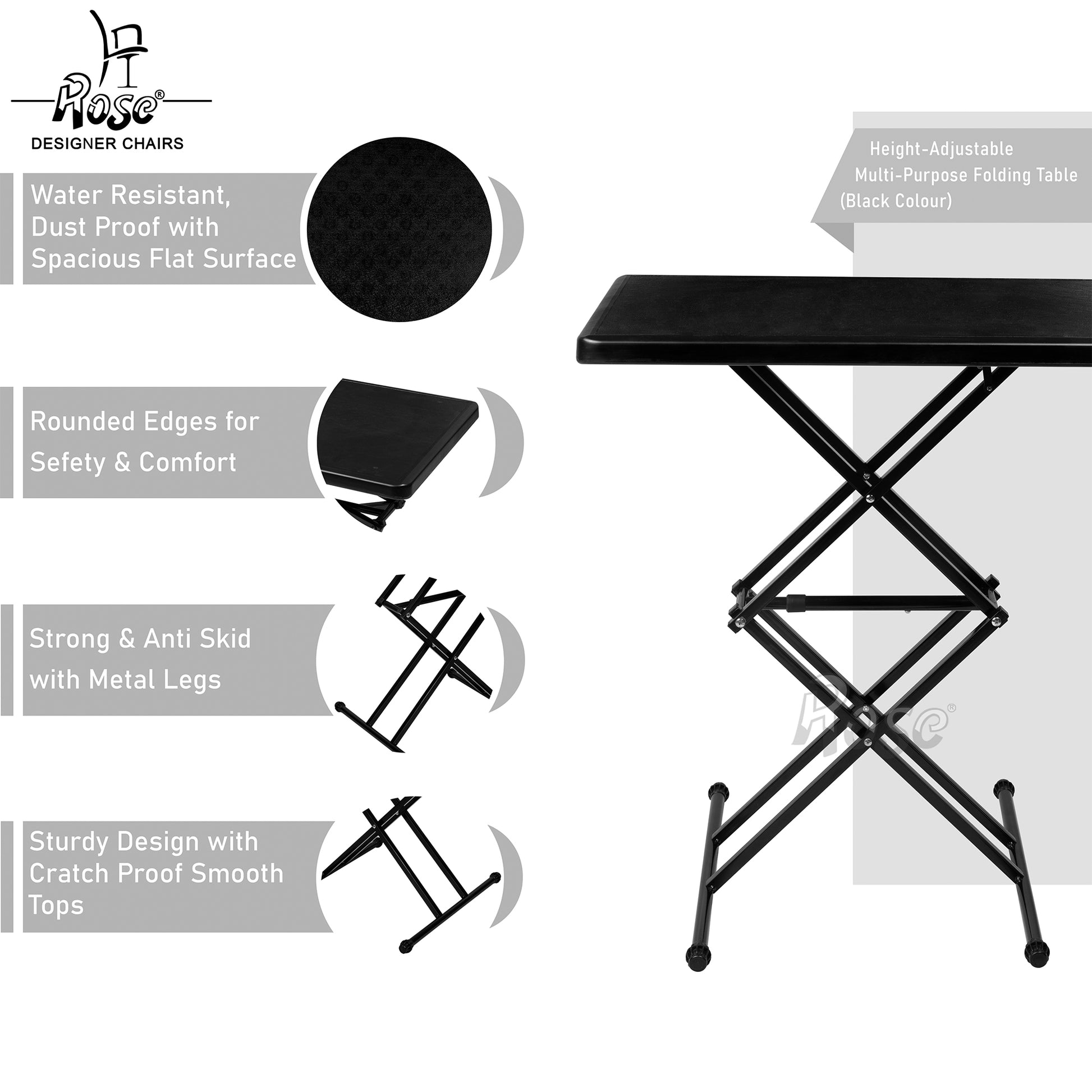 Multi-Purpose Laptop Table(Black) Set of 1 Features