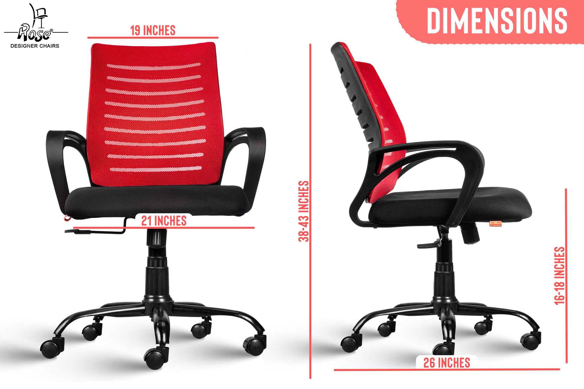 ROSE® Mesh Mid-Back chair (Elite)