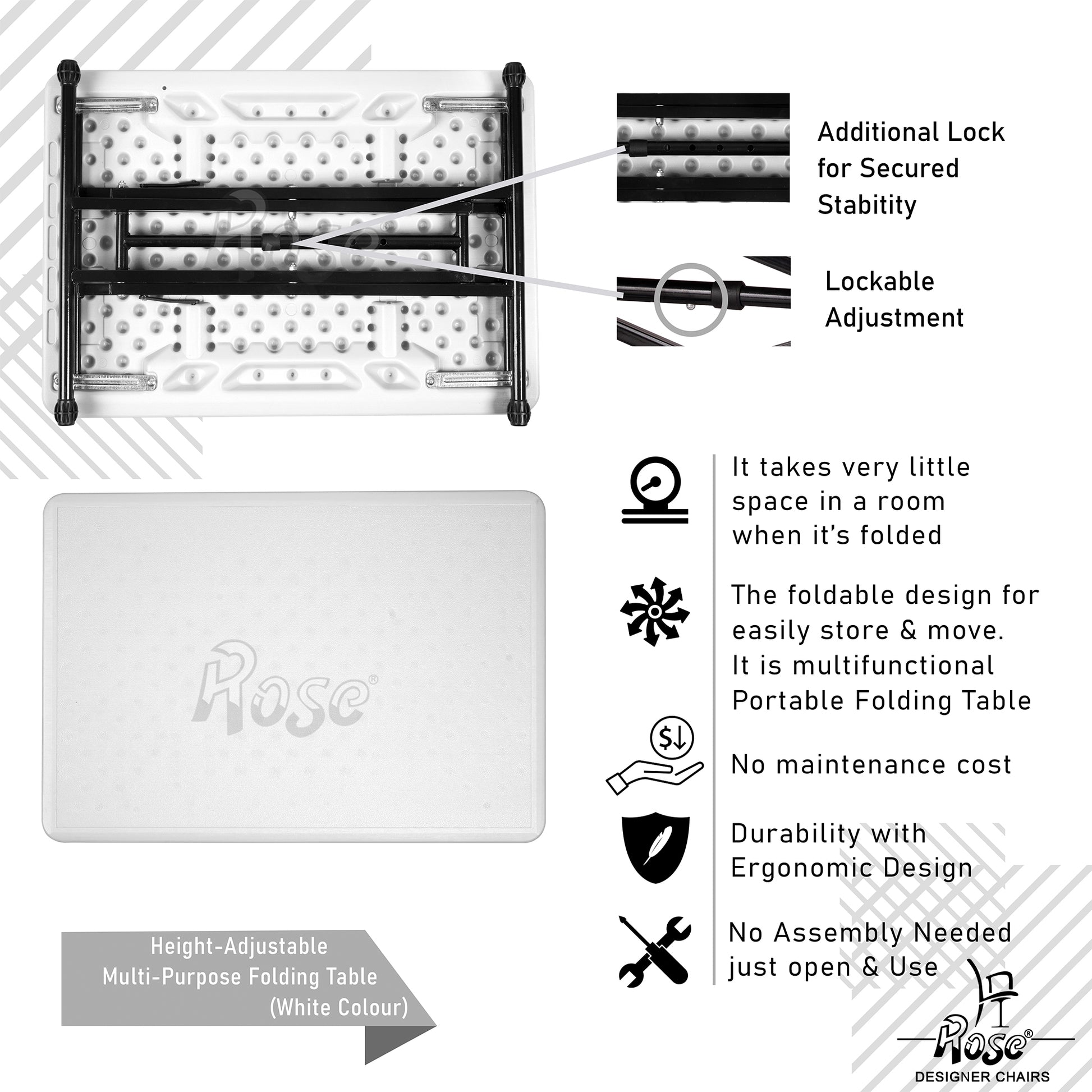 Multi-Purpose Laptop Table(White) Set of 1 Features 2