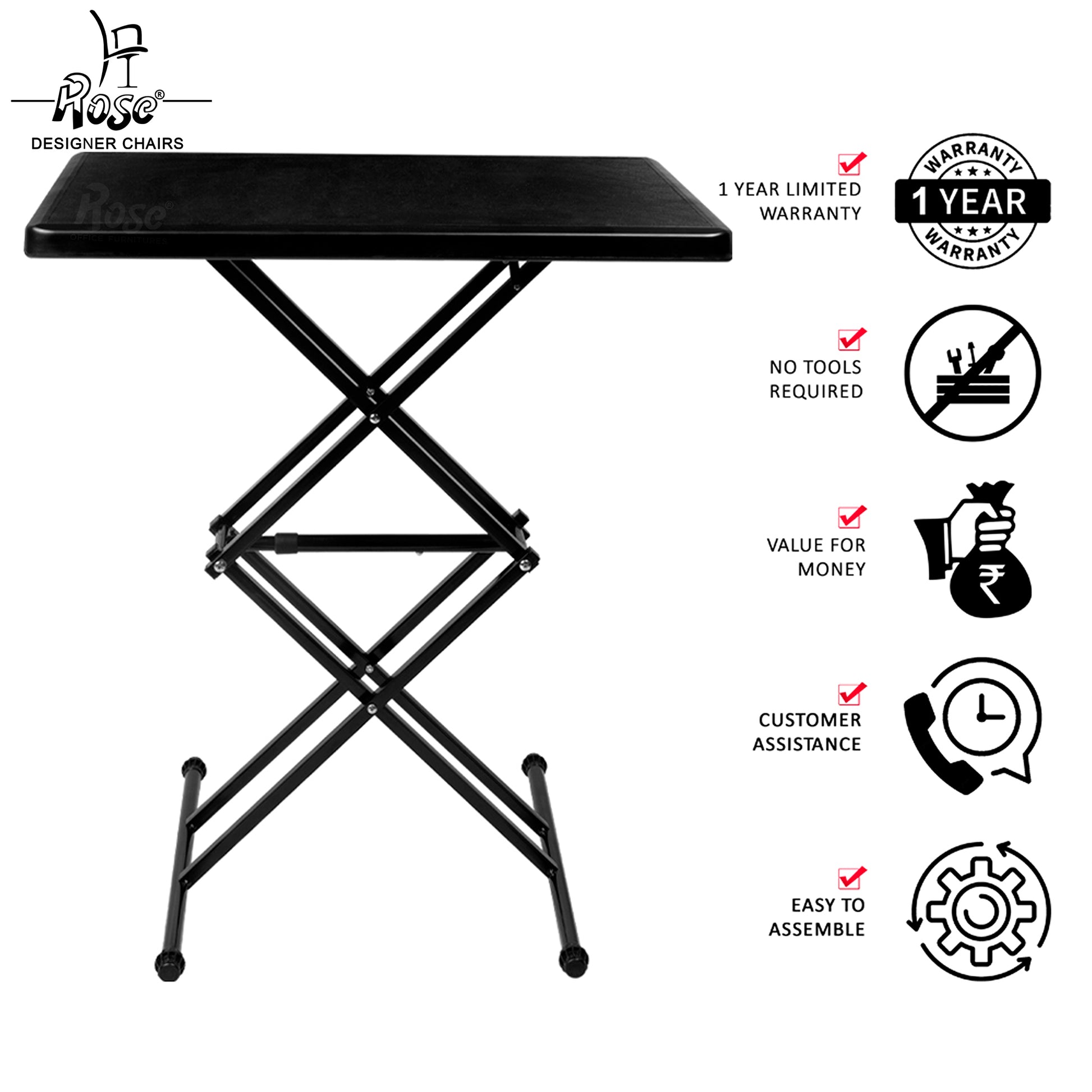Multi-Purpose Laptop Table(Black) Set of 1 Services 2