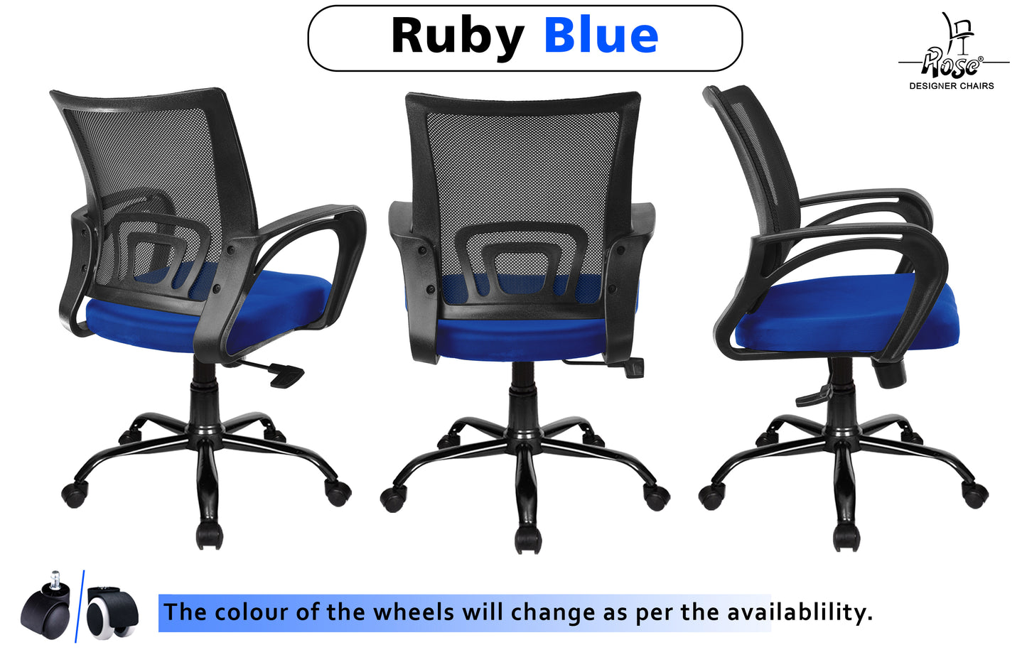 ROSE®Mesh Mid-Back Ergonomic Office Chair (Ruby)