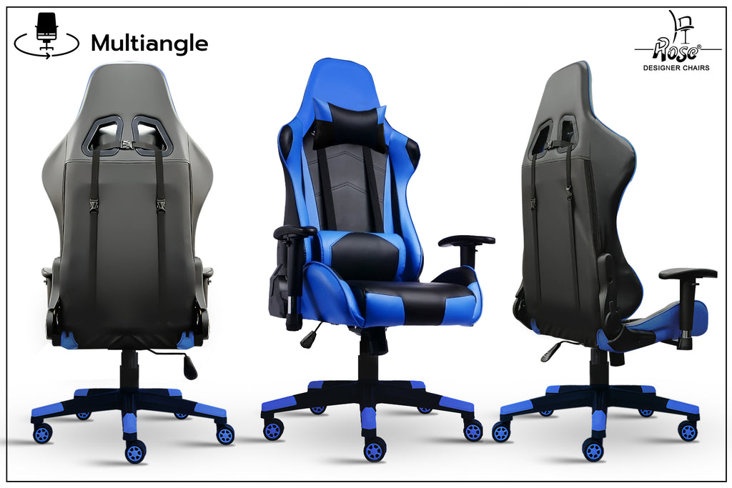ROSE® Up Gaming with Multi-Functional Ergonomic Gaming Chair (Blue)