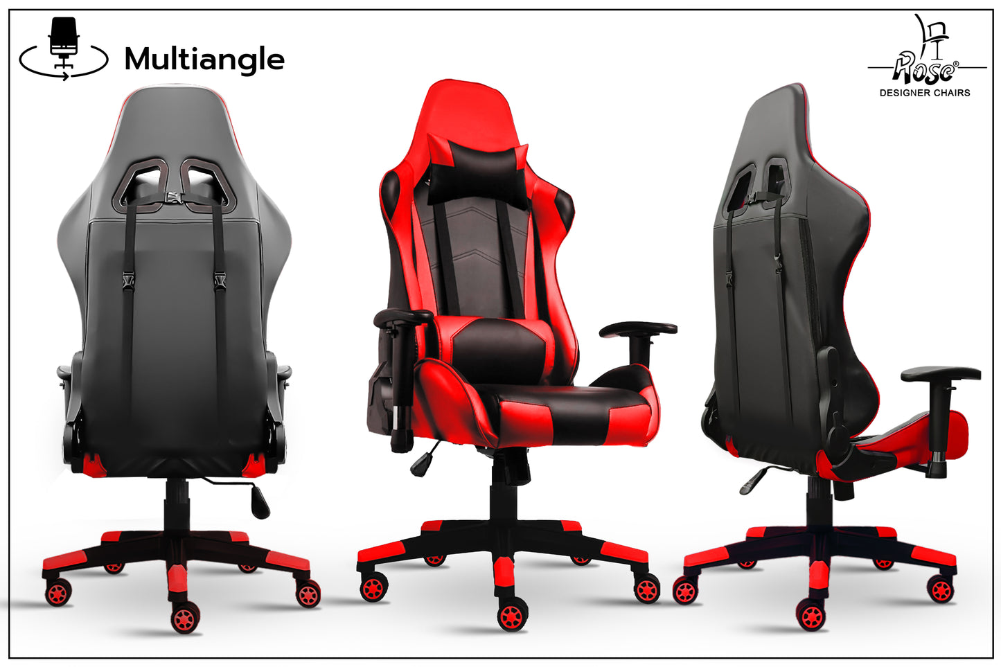 ROSE® Up Gaming with Multi-Functional Ergonomic Gaming Chair (Red)