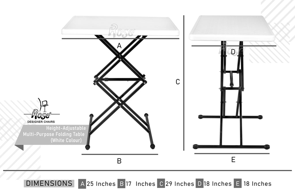 Multi-Purpose Laptop Table(White) Set of 1 Dimensions