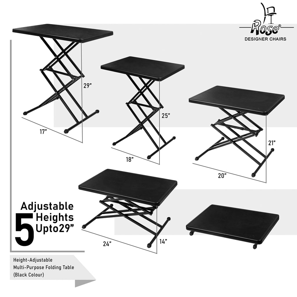 Multi-Purpose Laptop Table(Black) Set of 1 features 2