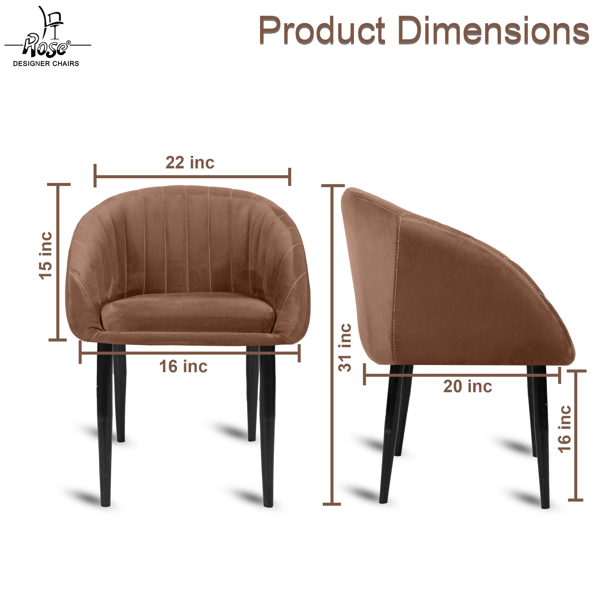 ROSE® Amber Dining Chair | Velvet
