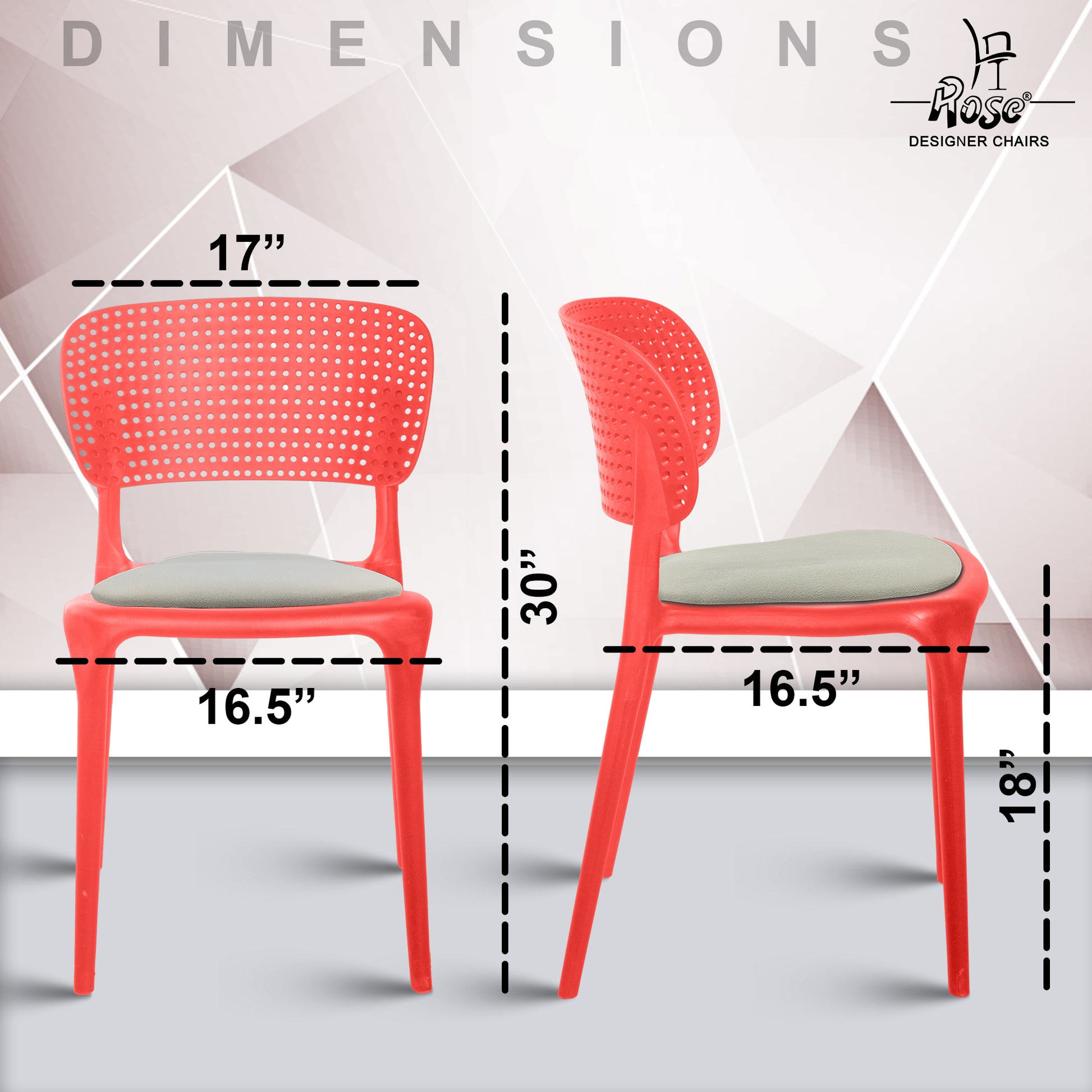 Evaa red cushion grey set of 2 dimensions