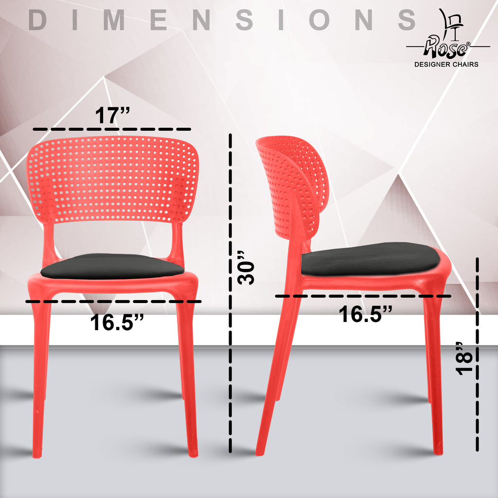 Evaa red cushion black set of 4 dimensions