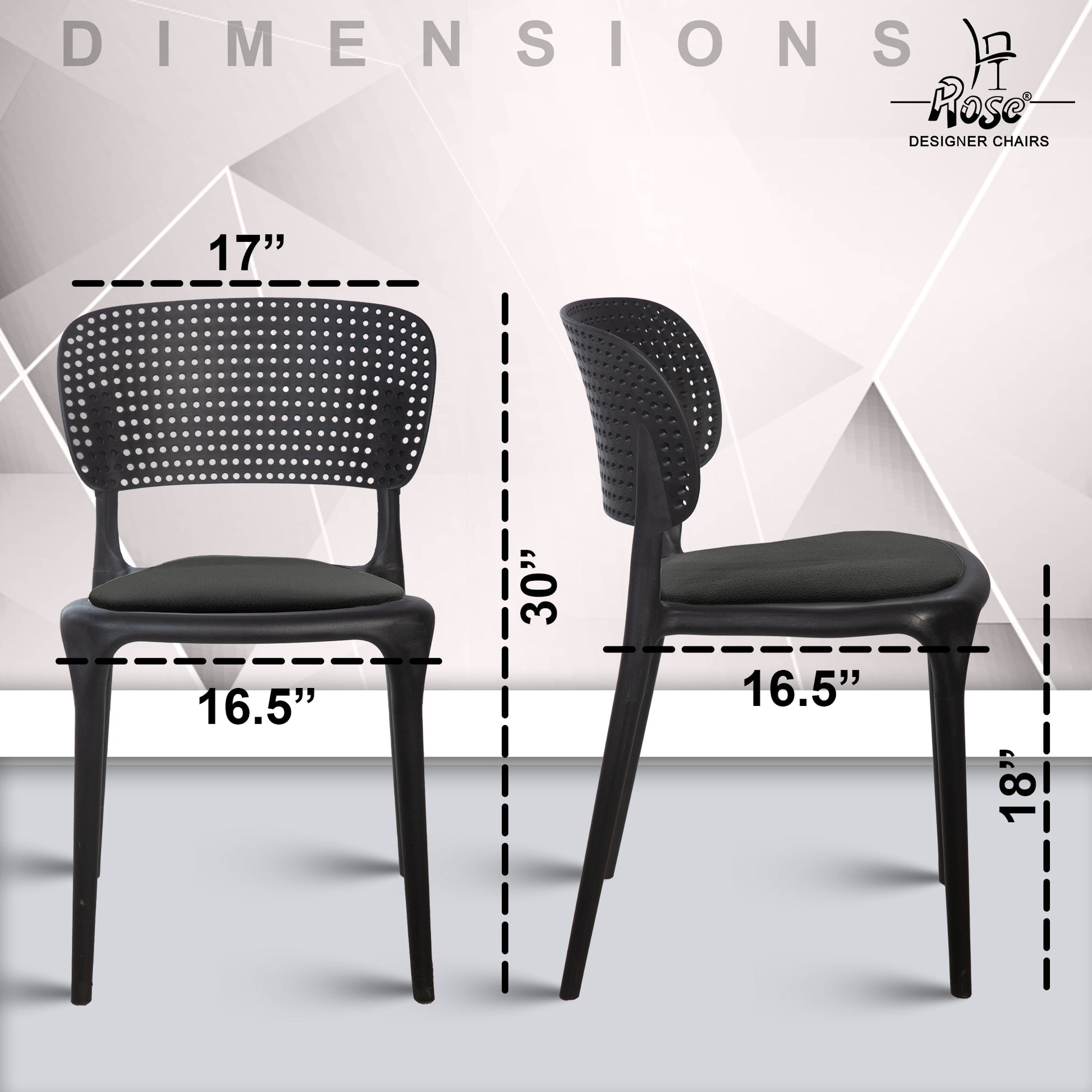 Evaa black cushion(black) set 2 dimensions 