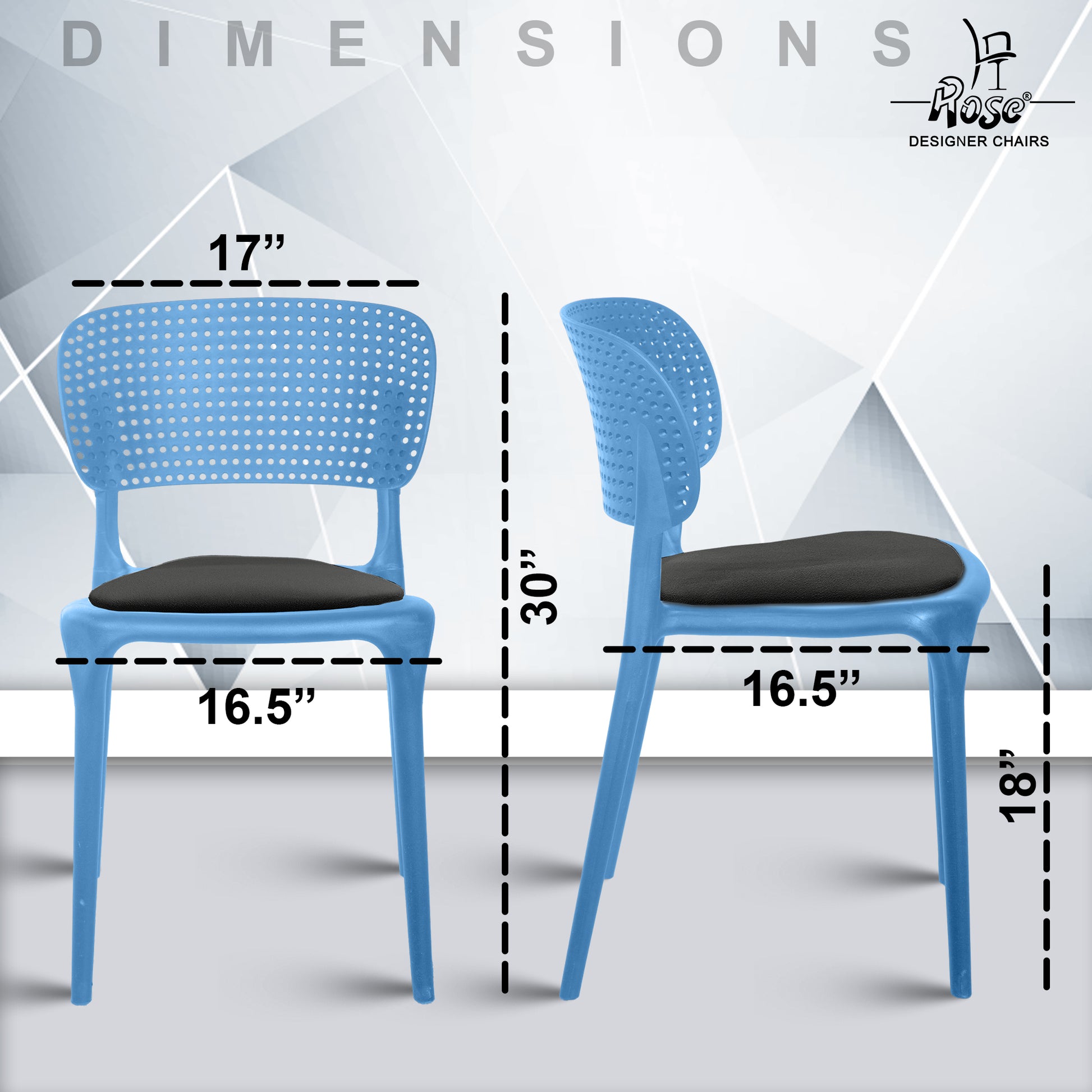 Evaa blue cushion black set of 2 dimensions