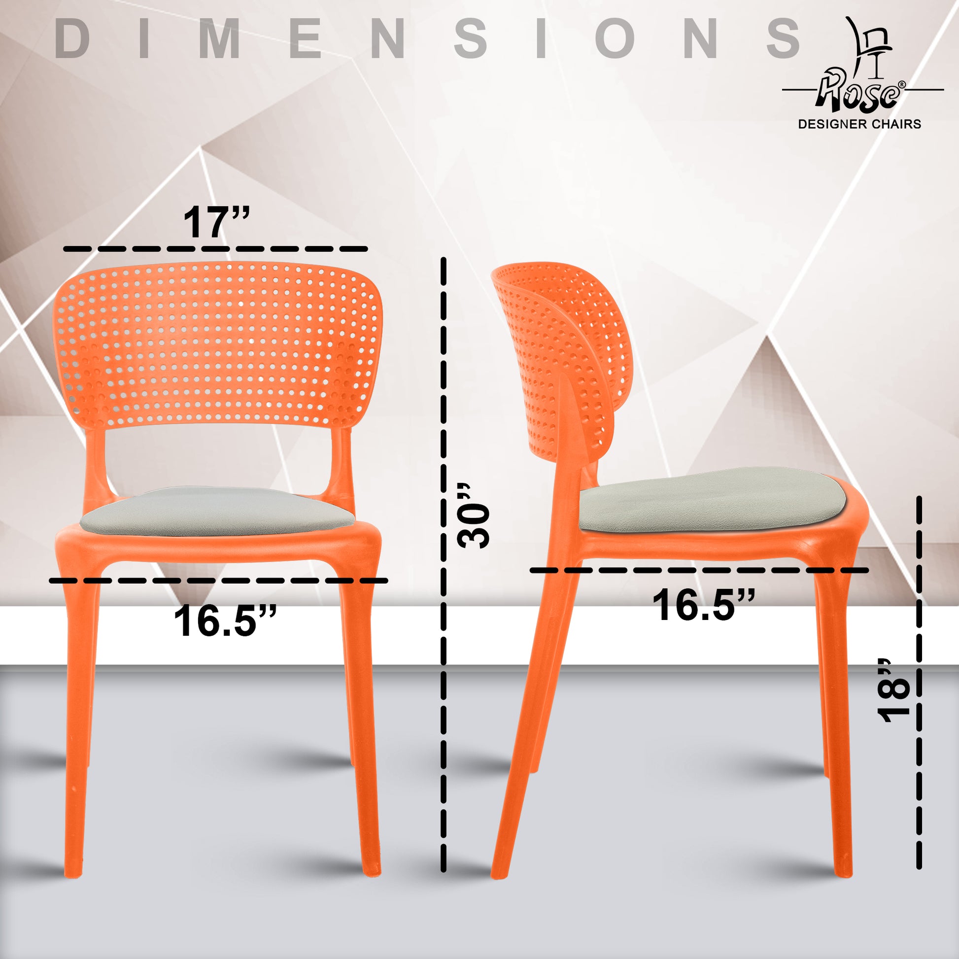 Evaa orange cushion grey set of 2  dimensions