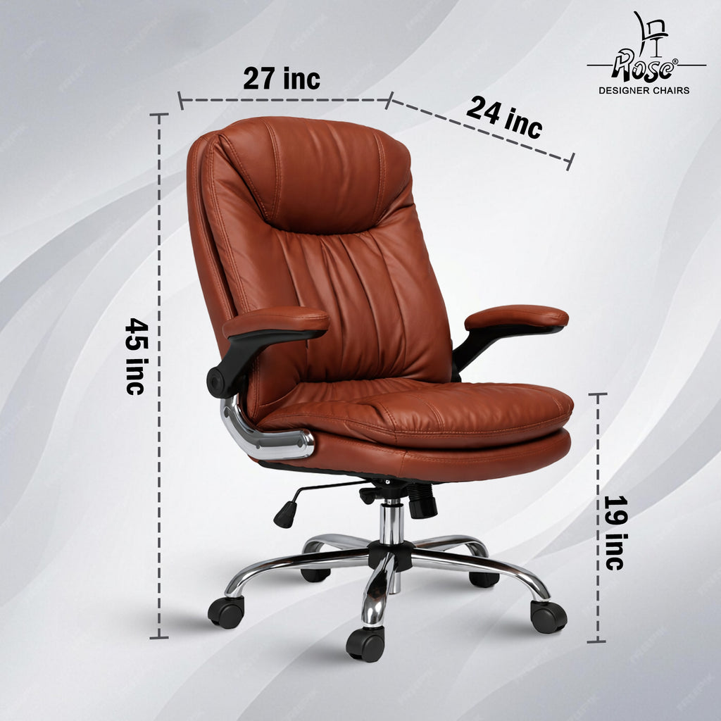 Director Faux leather Chair Browen Set of 1 Dimensions