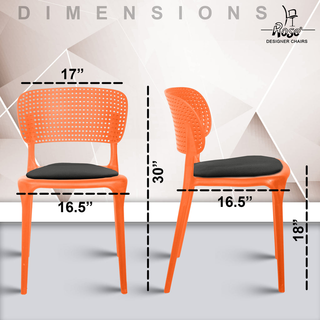 Evaa orange cushion black set of 2 dimensions