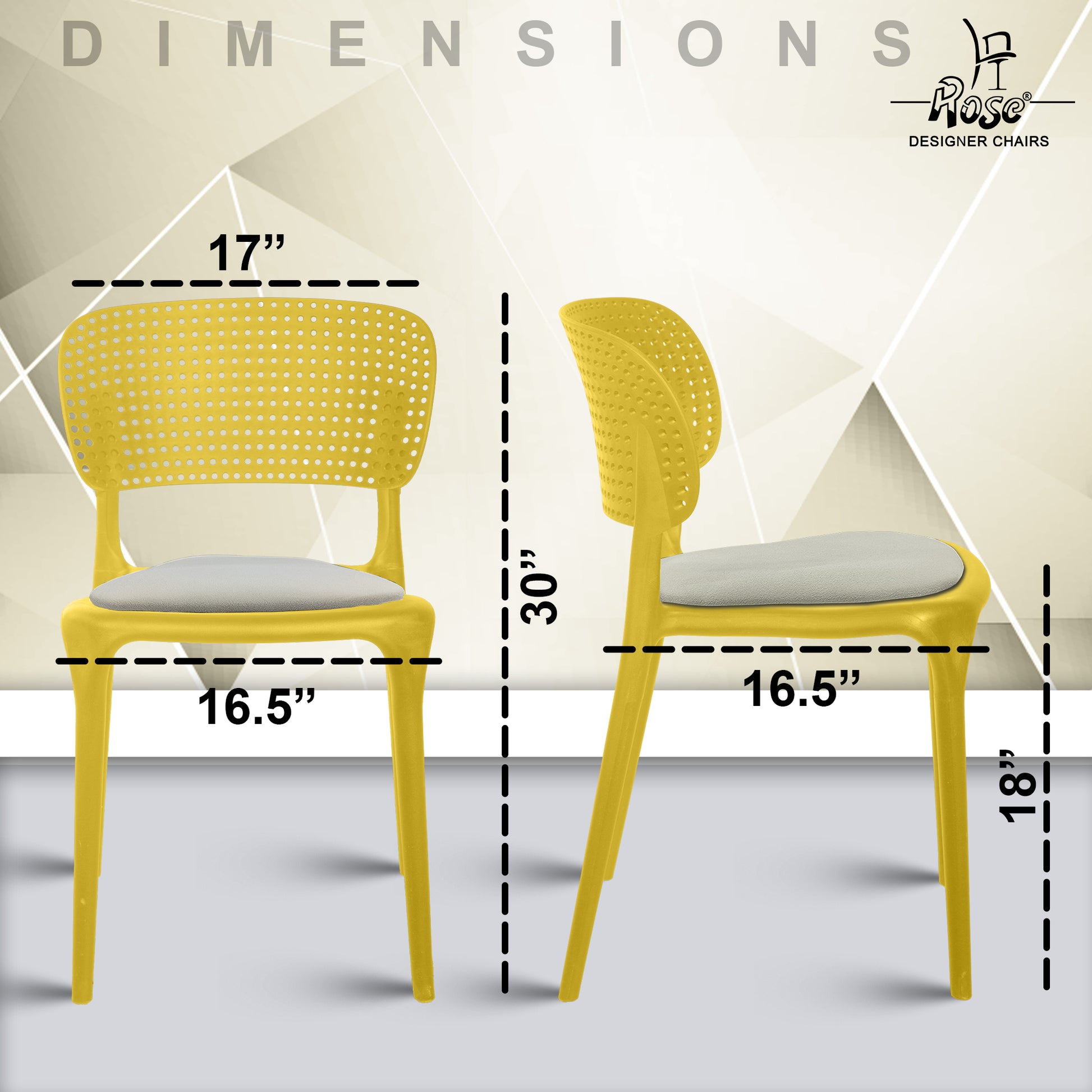 Evaa yellow cushion grey set of 2 dimensions