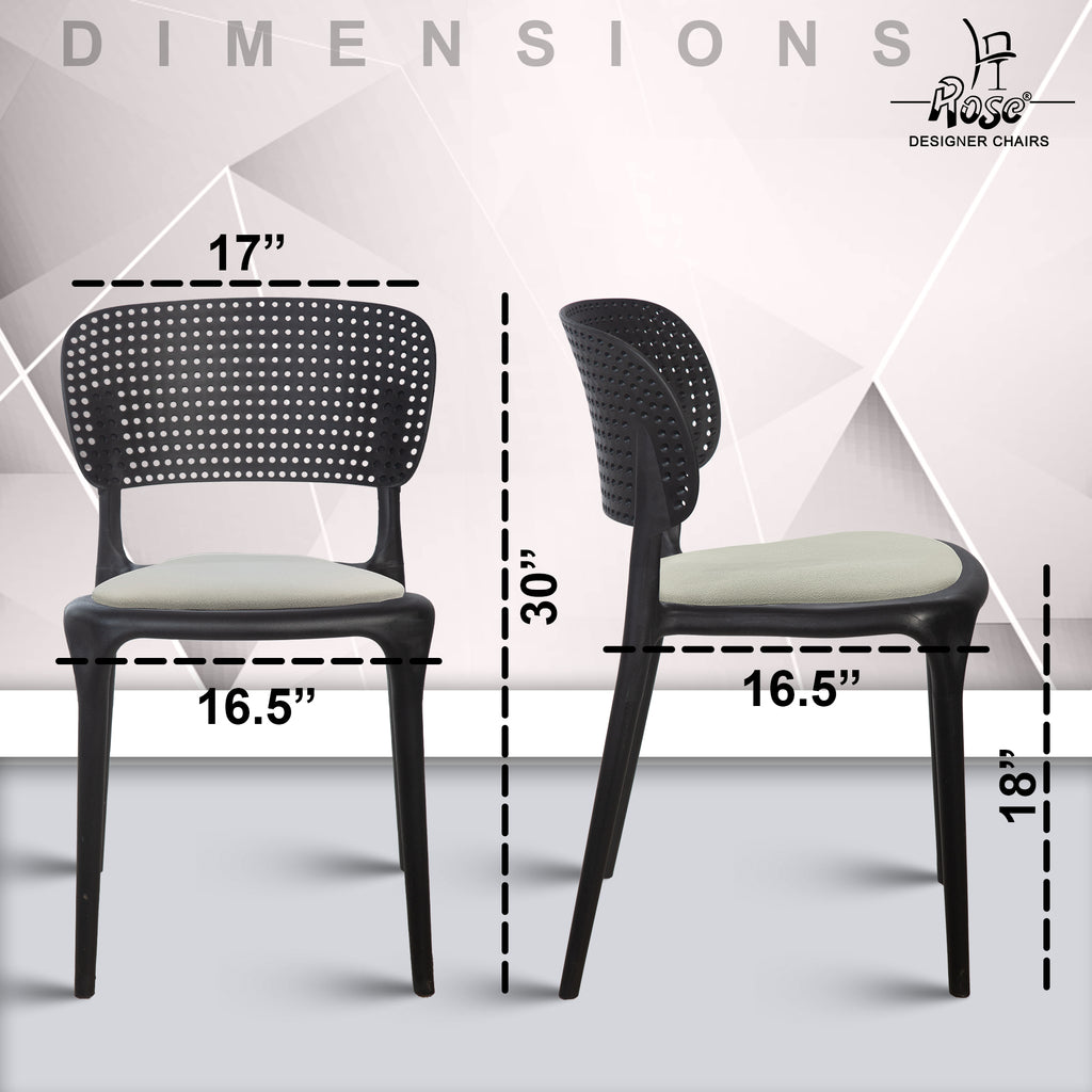 Evaa black cushion grey set of 2 dimensions