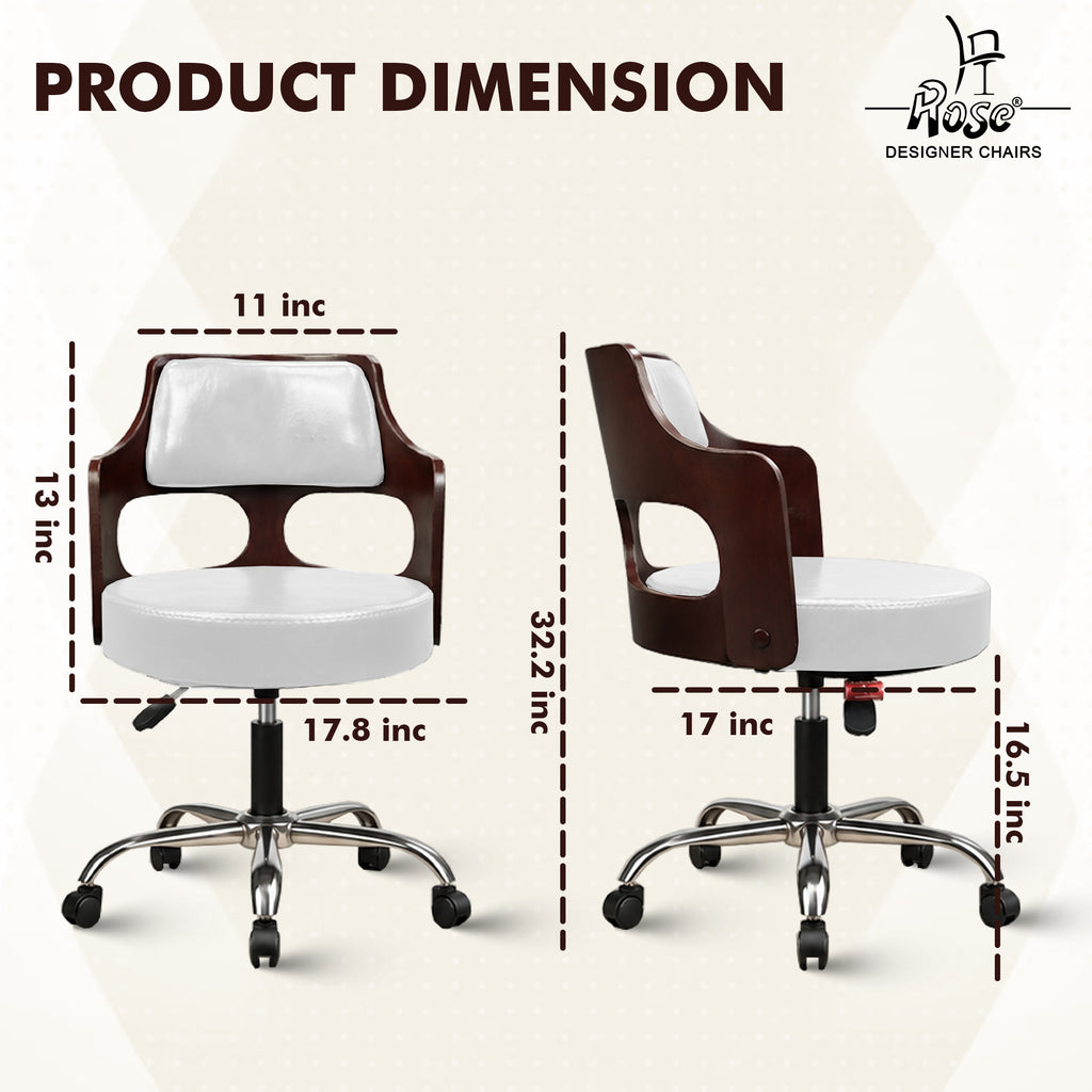 Riva Revolving Bar Stool_Milky White_Set of 1_Dimension
