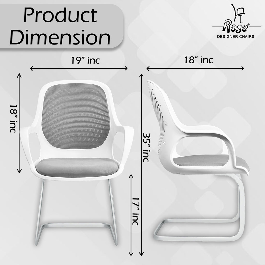 Zaria gray  and white vistar chair dimension img