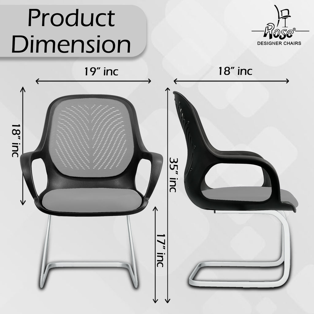 Zaria gray and black vistar chair dimension