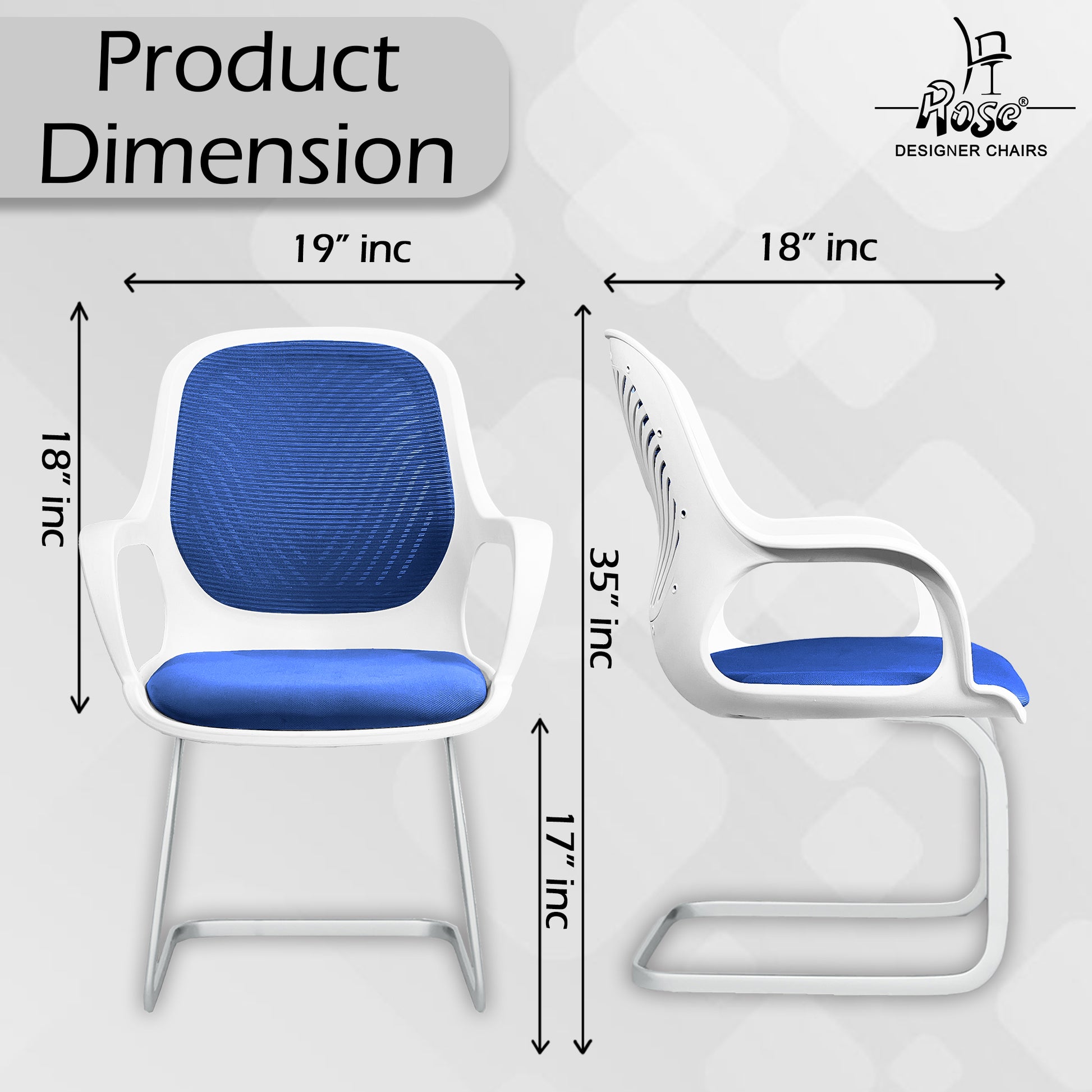 Zaria blue and white vistar chair dimenshion img