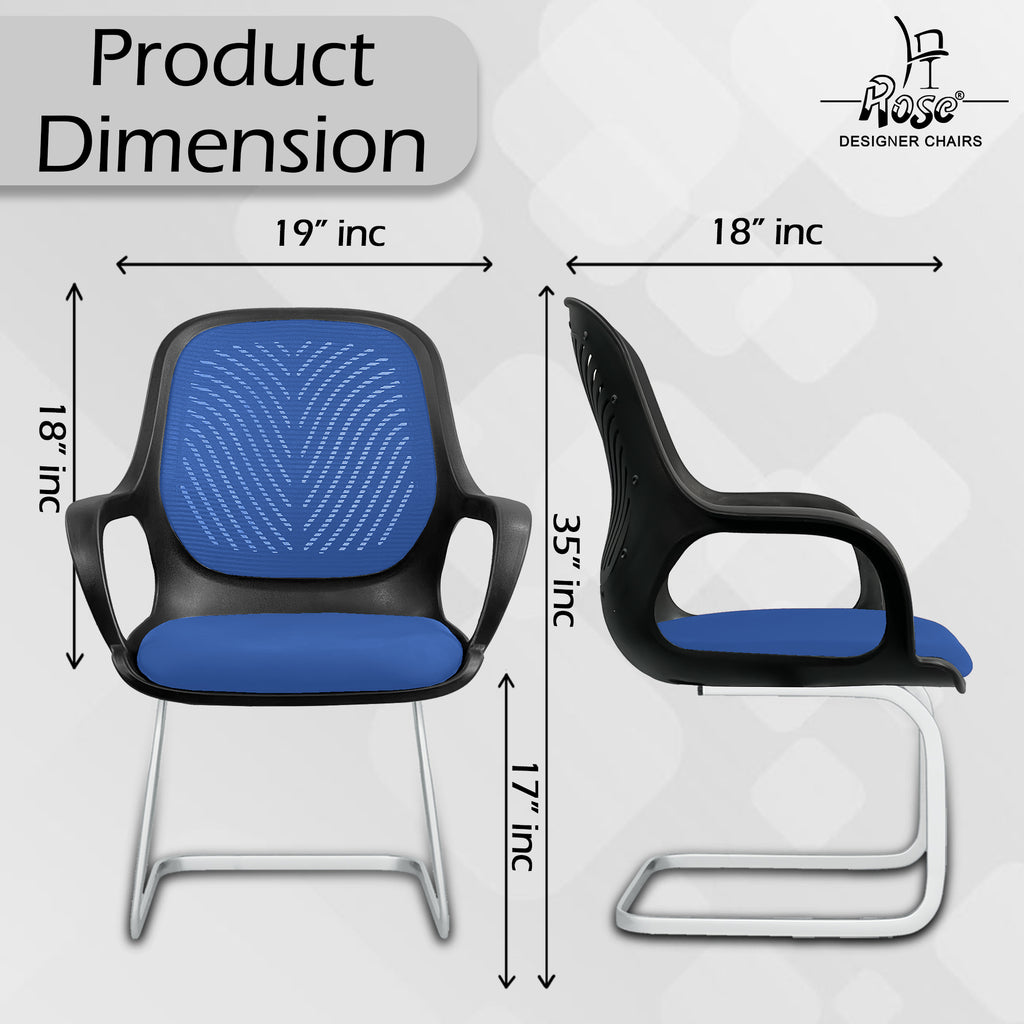 Zaria blue and black vistar chair dimension img