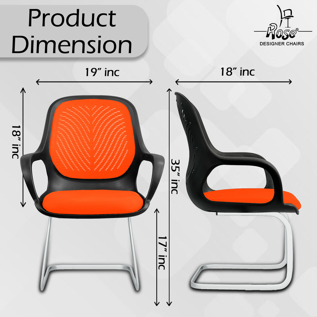 Zaria orang and black vistar chair dimension