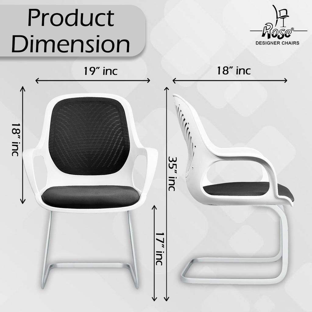 Zaria balck and white vistar chair dimension