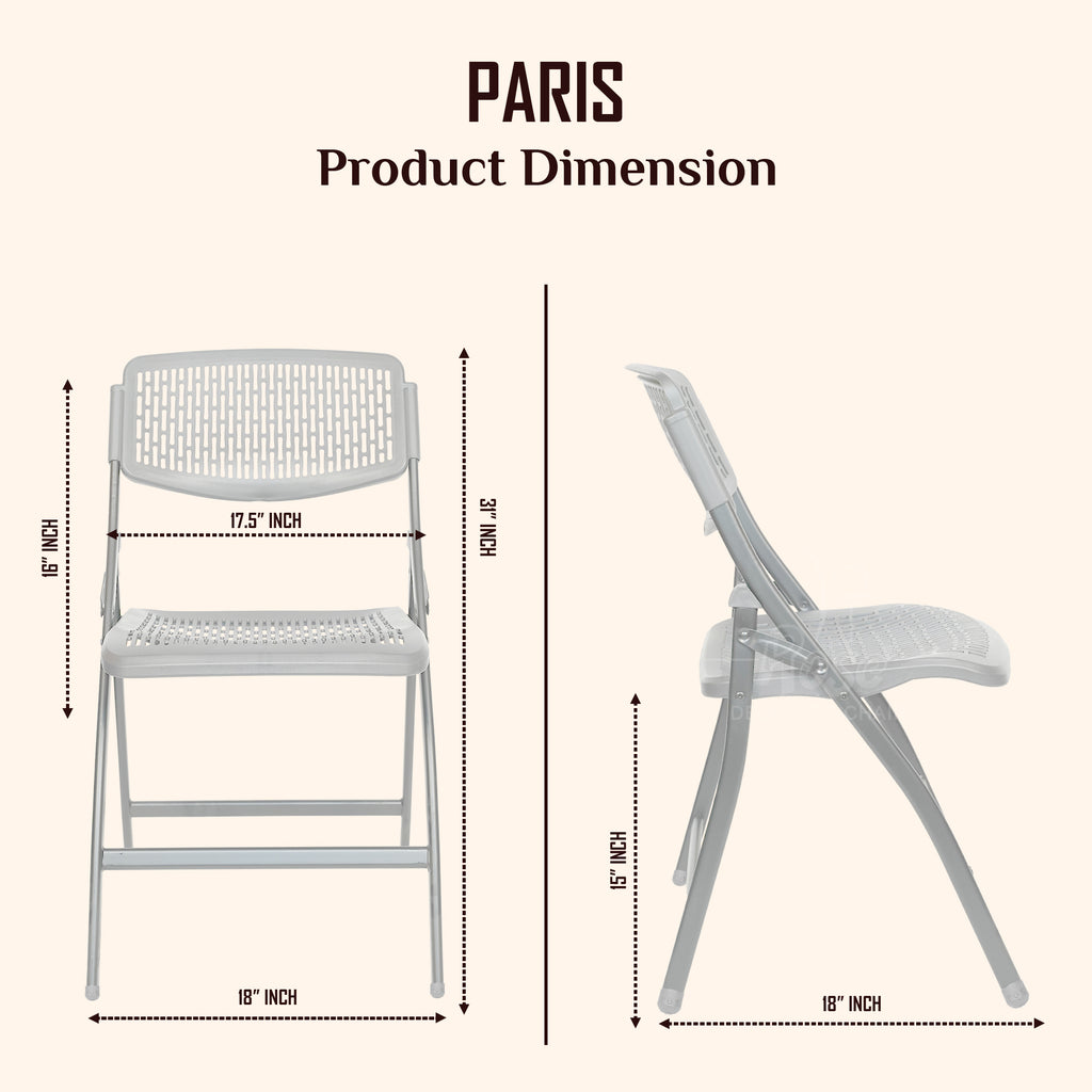 ROSE® Paris Folding Chair for Home | Lightweight, Portable, Balcony, Garden, Camping Chair | Indoor Outdoor Chair | Restaurant Chair