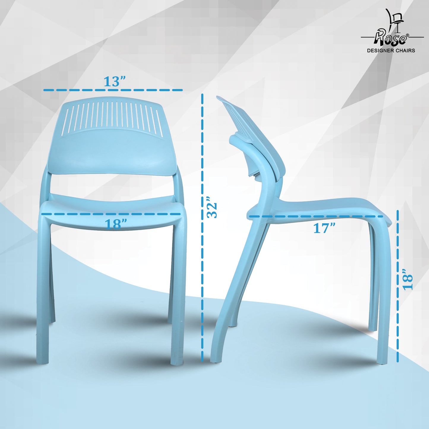 Riveria Cafe Chair set of 02 blue